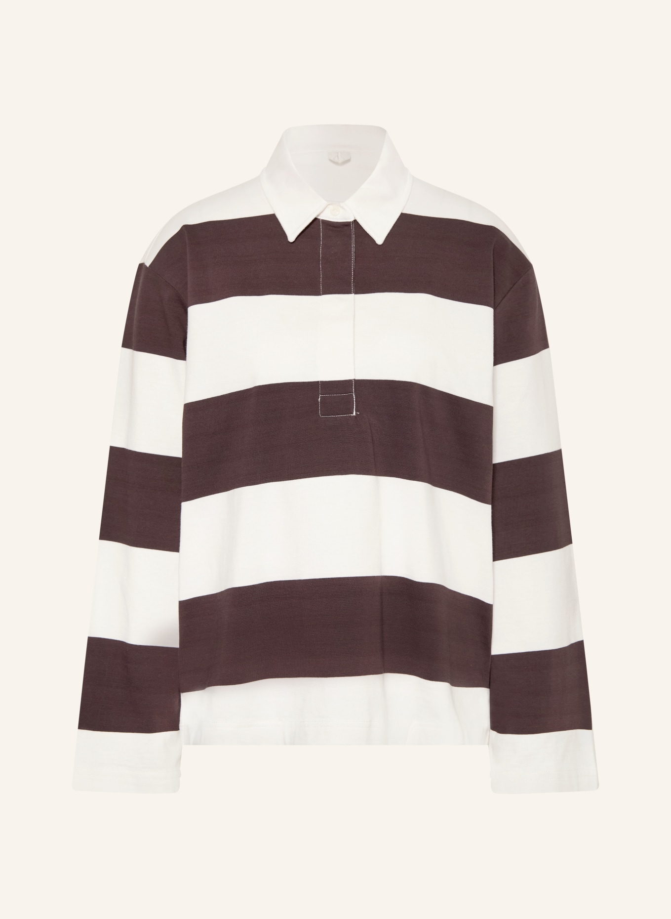 ARKET Polo en jersey: BLANC / MARRON FONCÉ