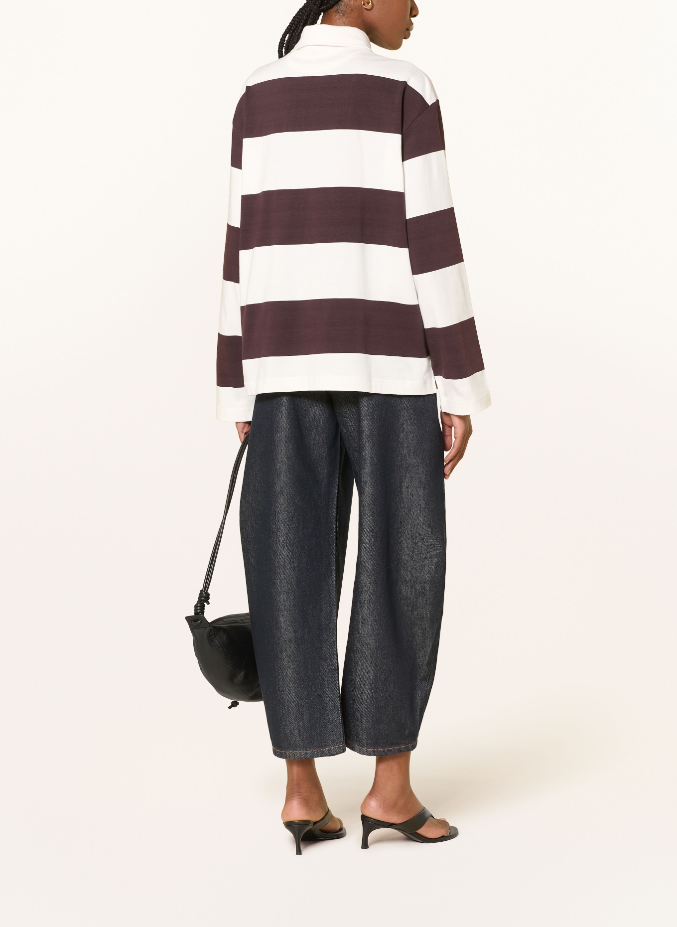 ARKET Polo en jersey: BLANC / MARRON FONCÉ