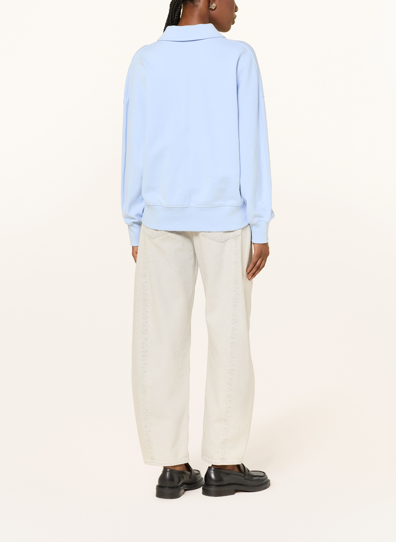 ARKET FLORA Jersey Polo Shirt: LIGHT BLUE