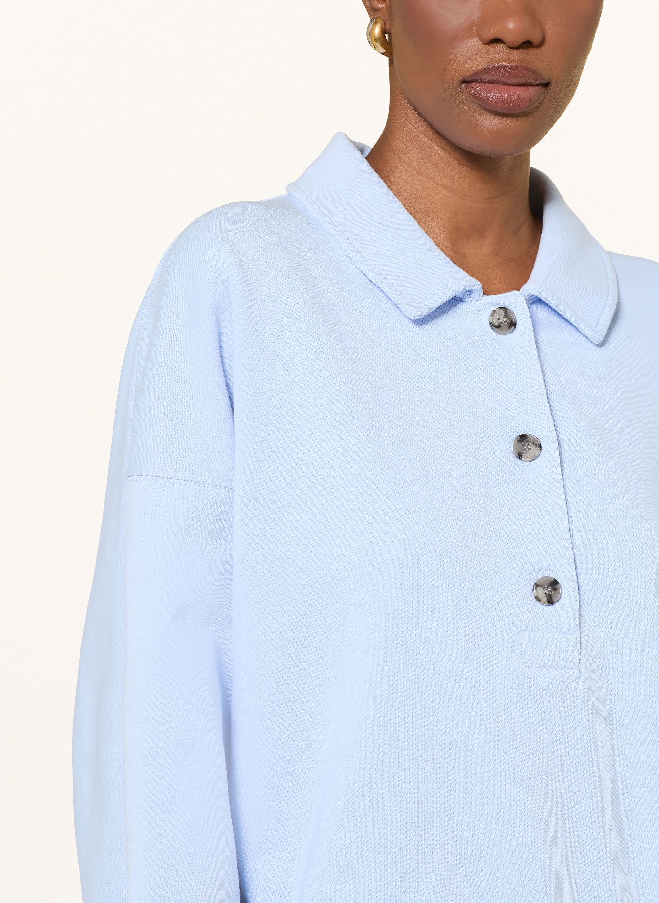 ARKET FLORA Jersey Polo Shirt: LIGHT BLUE