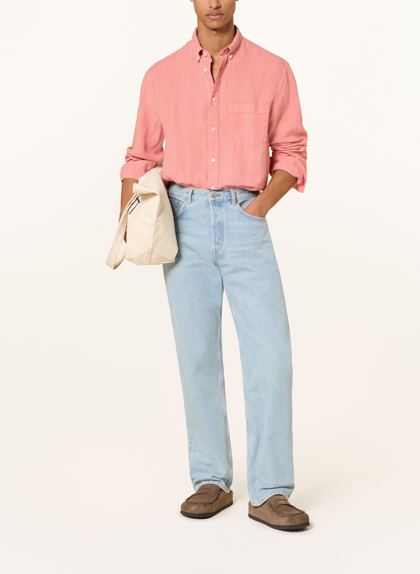 ARKET Linnen overhemd BALMAR  Relaxed Fit: LICHTROOD