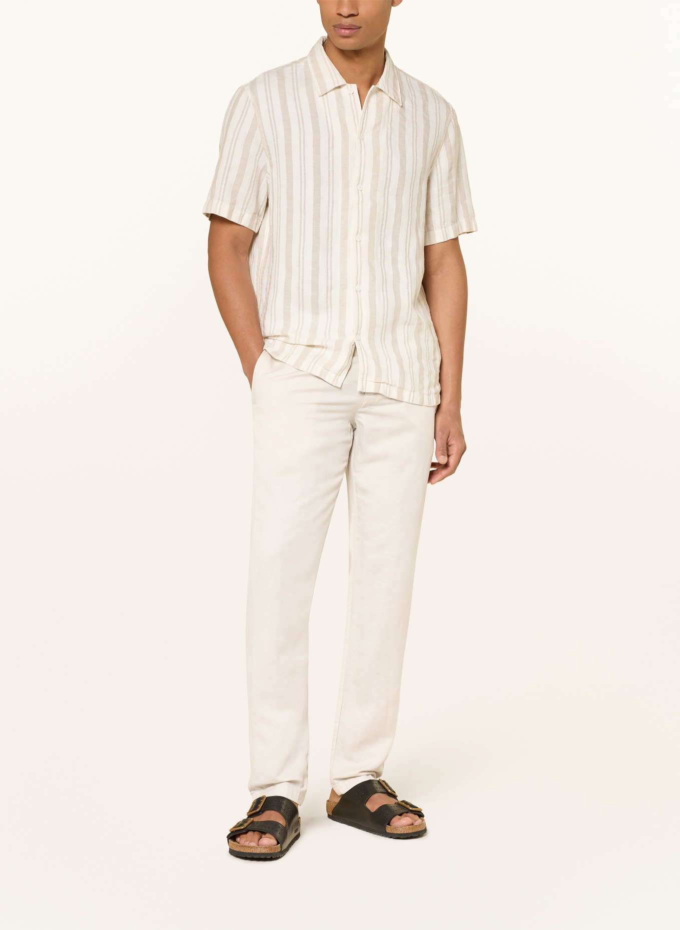 Marc O'Polo Hose OSBY JOGGER im Jogging-Stil Tapered Fit mit Leinen: CREME