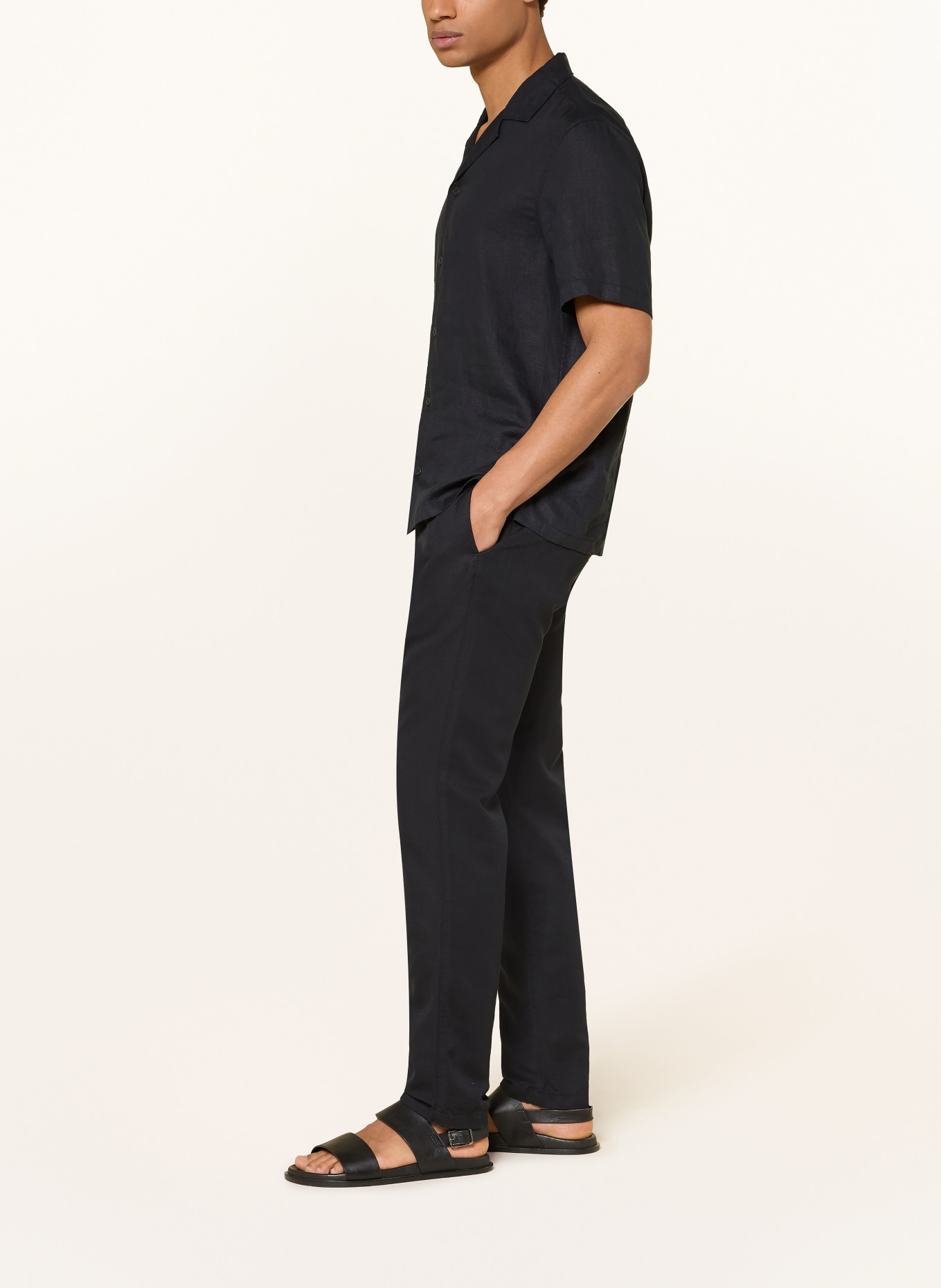 Marc O'Polo Hose OSBY JOGGER im Jogging-Stil Tapered Fit mit Leinen: SCHWARZ
