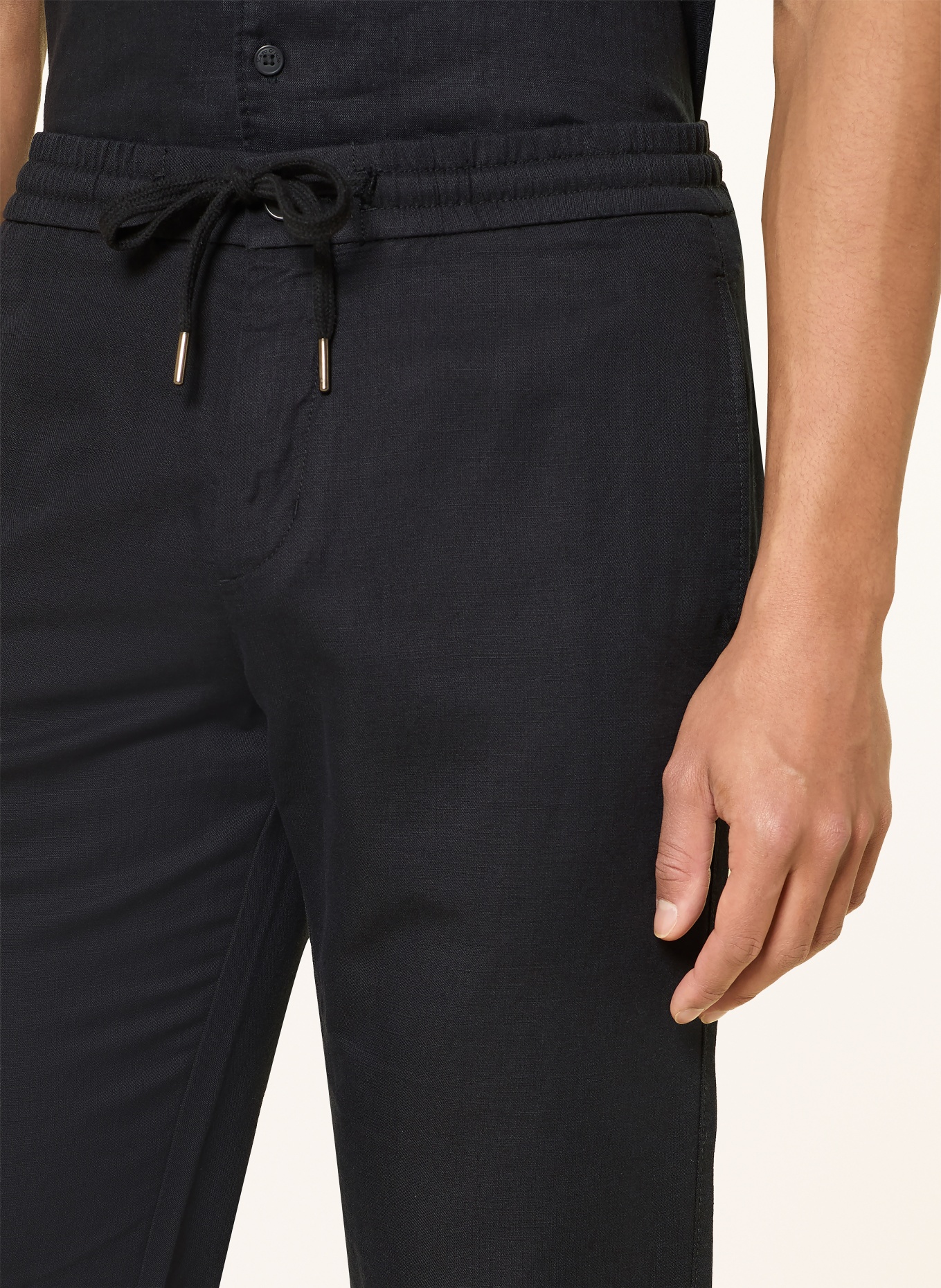 Marc O'Polo Hose OSBY JOGGER im Jogging-Stil Tapered Fit mit Leinen: SCHWARZ