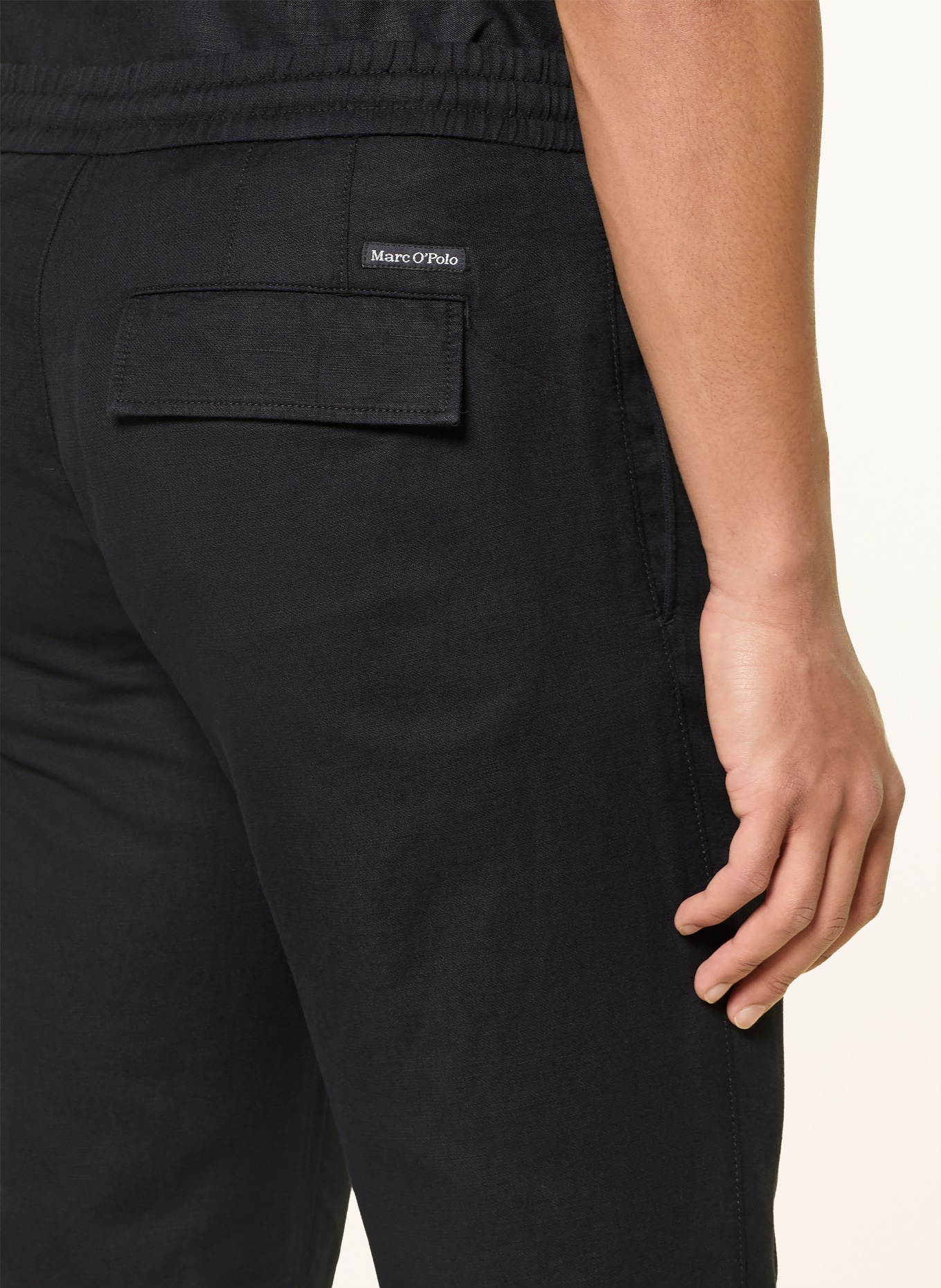 Marc O'Polo Hose OSBY JOGGER im Jogging-Stil Tapered Fit mit Leinen: SCHWARZ
