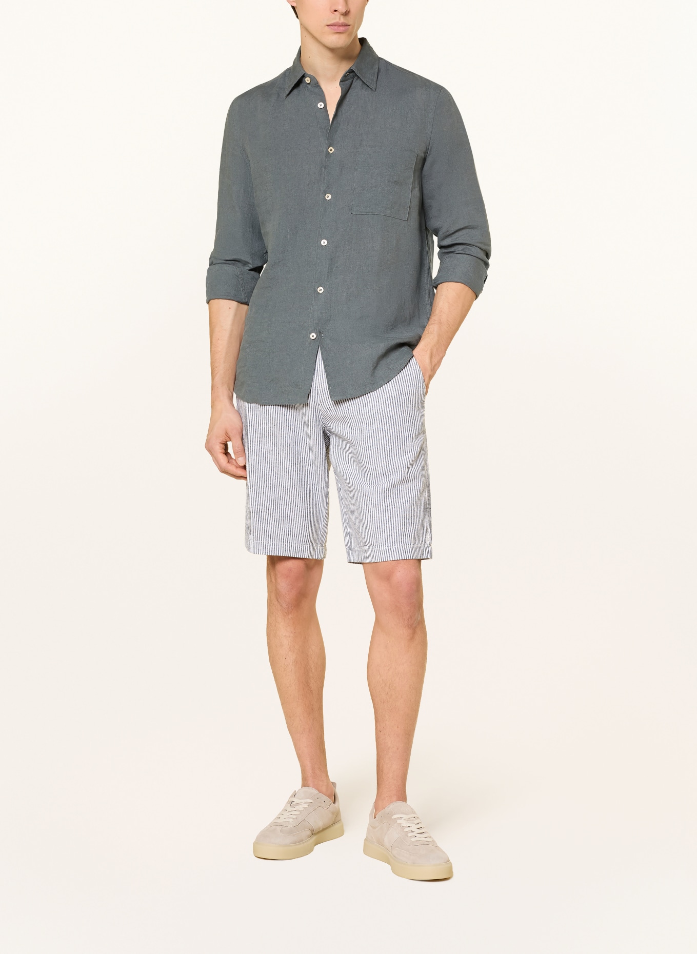 Marc O'Polo short chino: BLEU FONCÉ / BLANC