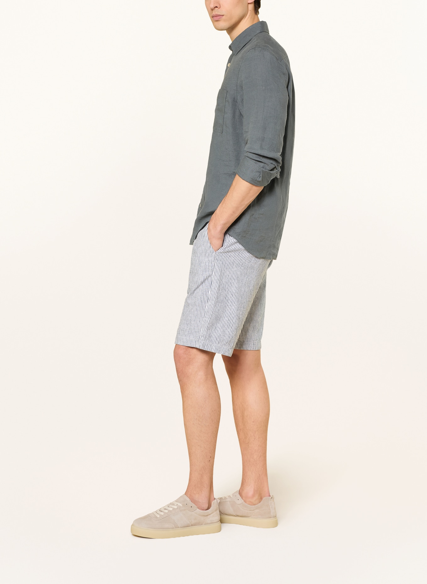 Marc O'Polo short chino: BLEU FONCÉ / BLANC