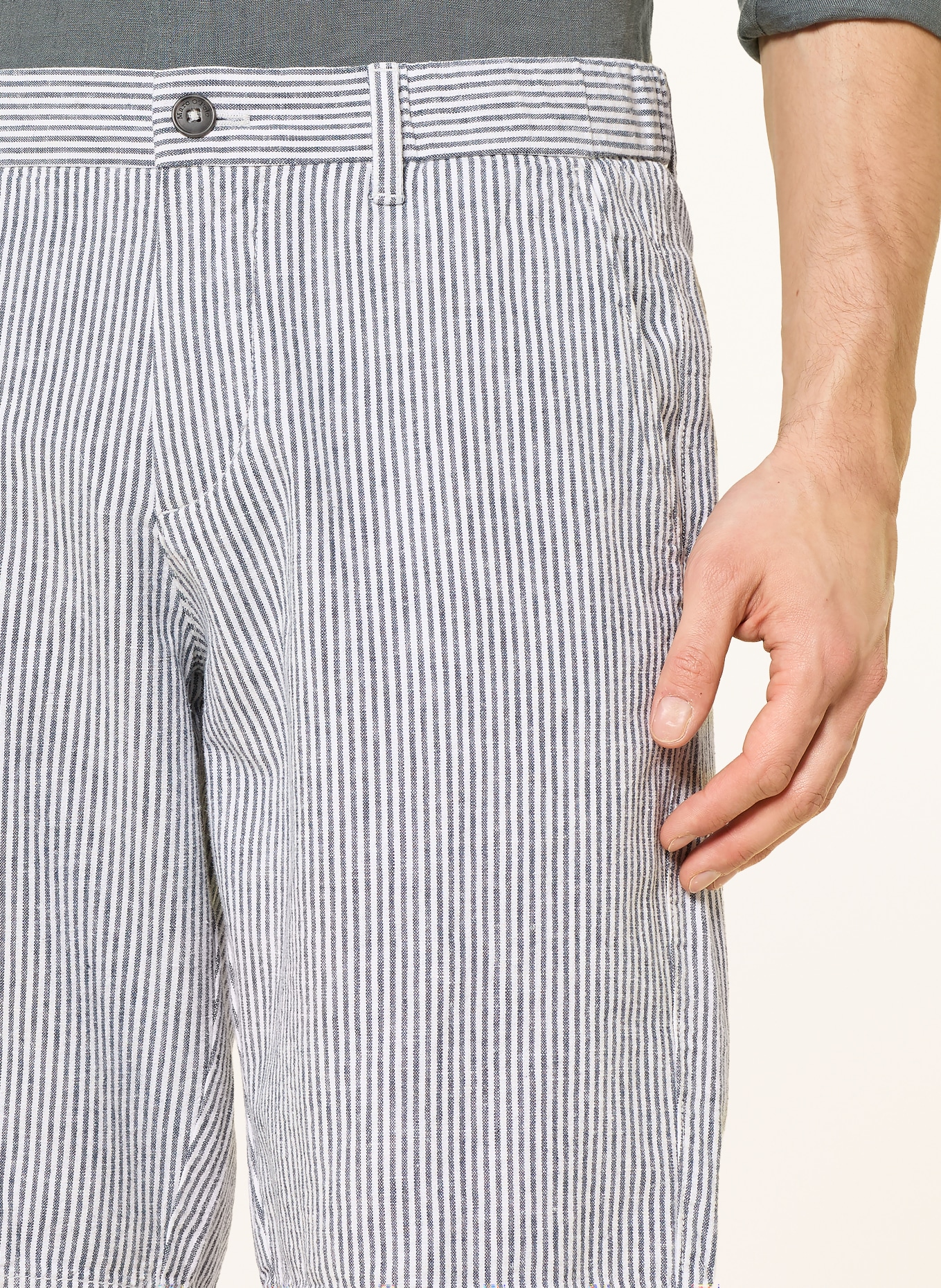 Marc O'Polo short chino: BLEU FONCÉ / BLANC