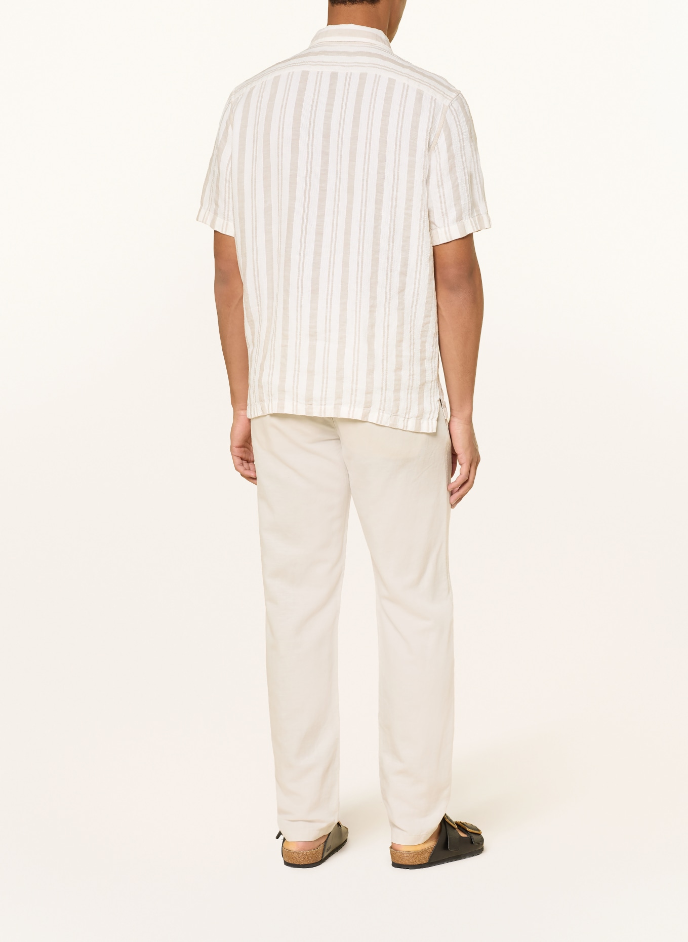 Marc O'Polo Kurzarm-Hemd Regular Fit aus Leinen: CREME / BEIGE