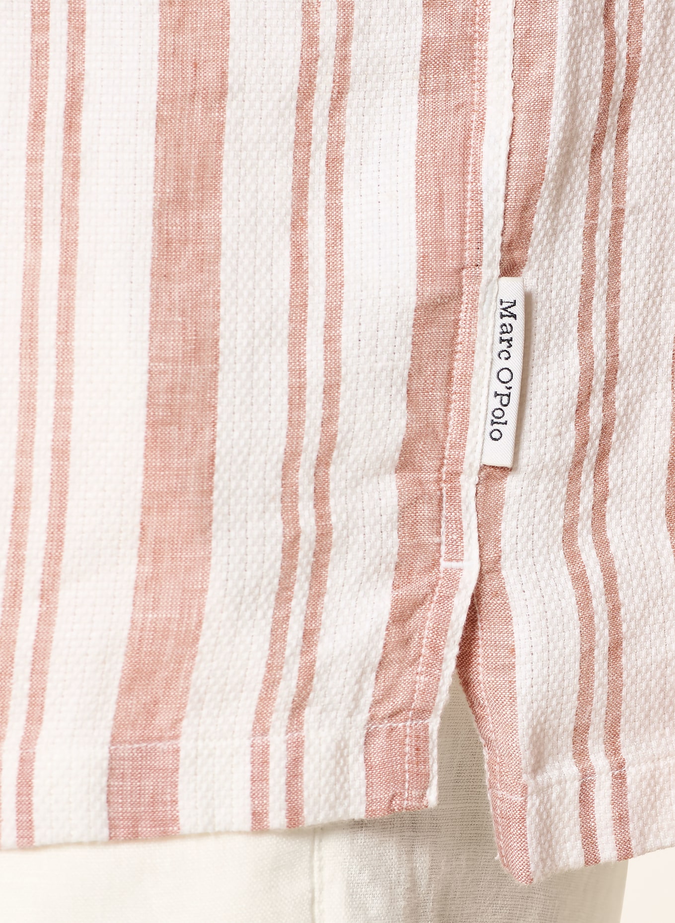 Marc O'Polo Kurzarm-Hemd Regular Fit aus Leinen: WEISS / ROSÉ