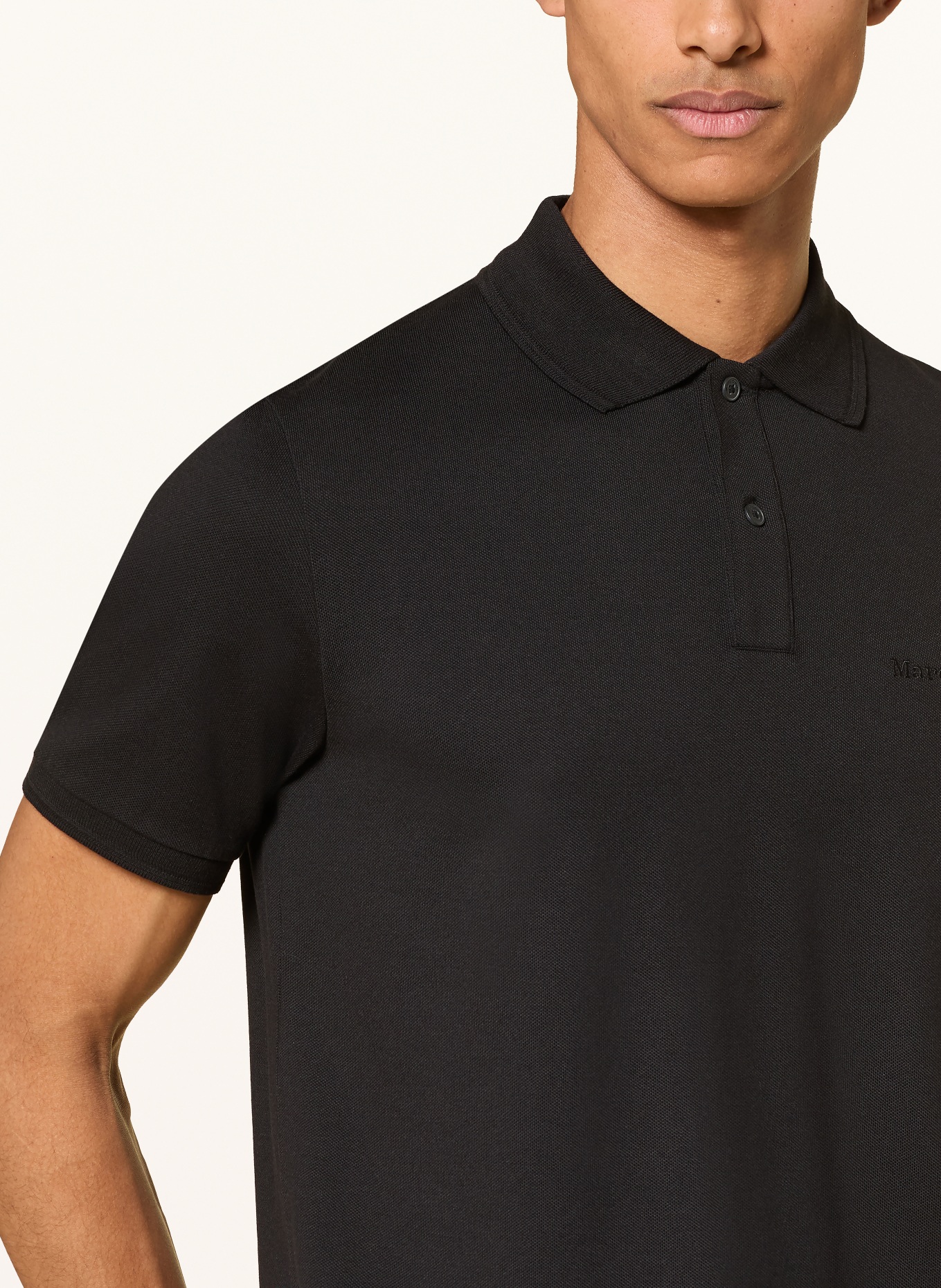 Marc O'Polo Polo en jersey, coupe classique: NOIR