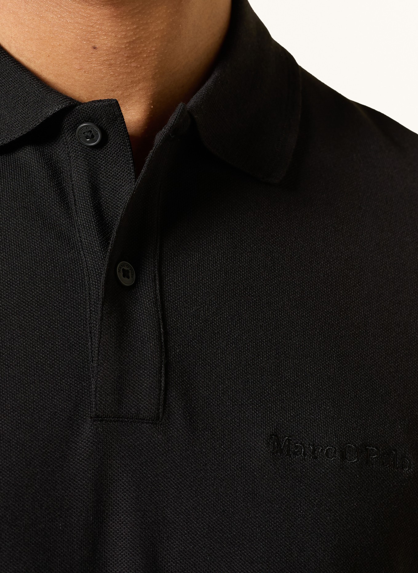 Marc O'Polo Polo en jersey, coupe classique: NOIR