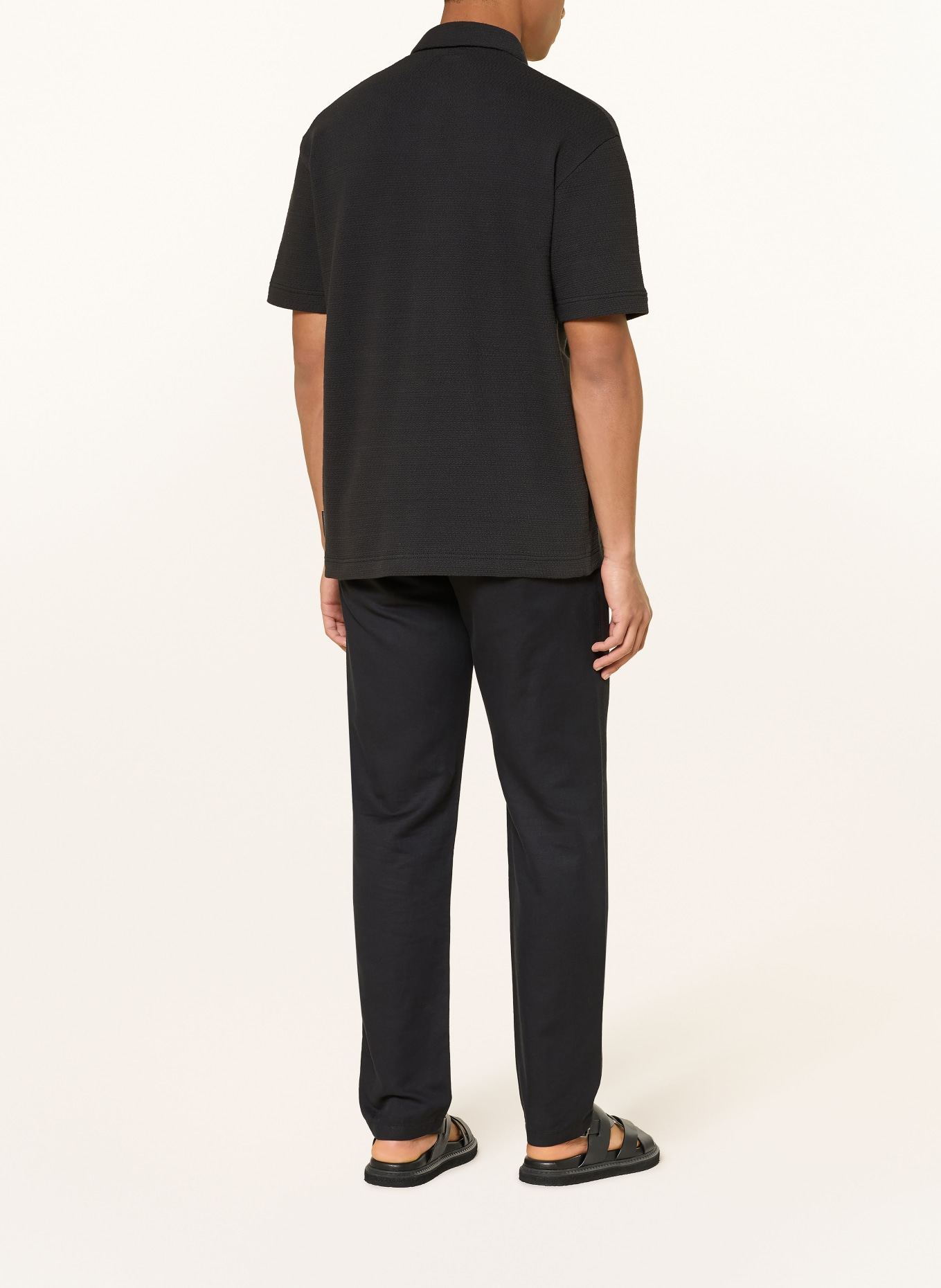 Marc O'Polo Kurzarm-Hemd Relaxed Fit aus Jersey: SCHWARZ