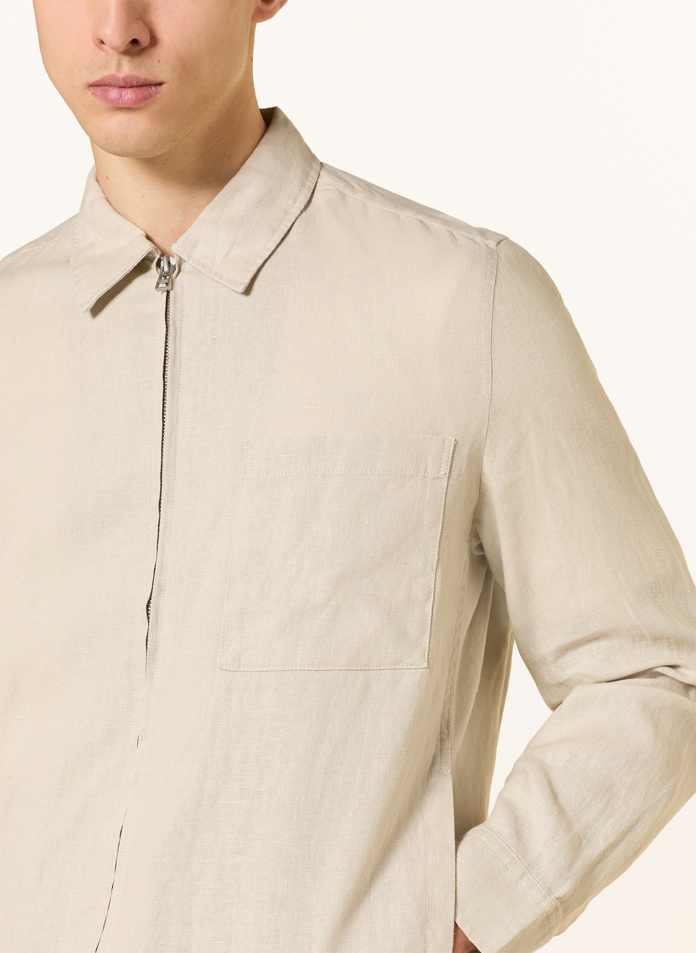 Marc O'Polo Leinen-Overshirt: HELLGRAU