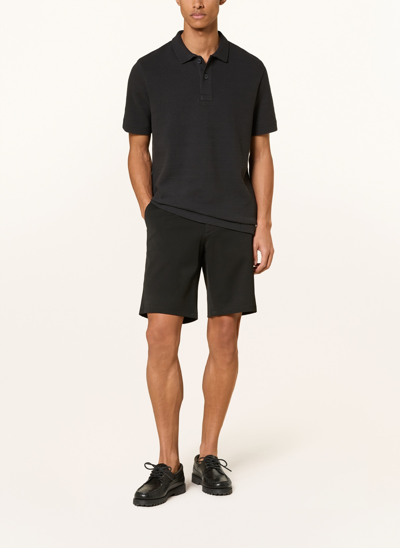 Marc O'Polo Polo en jersey, coupe classique: NOIR