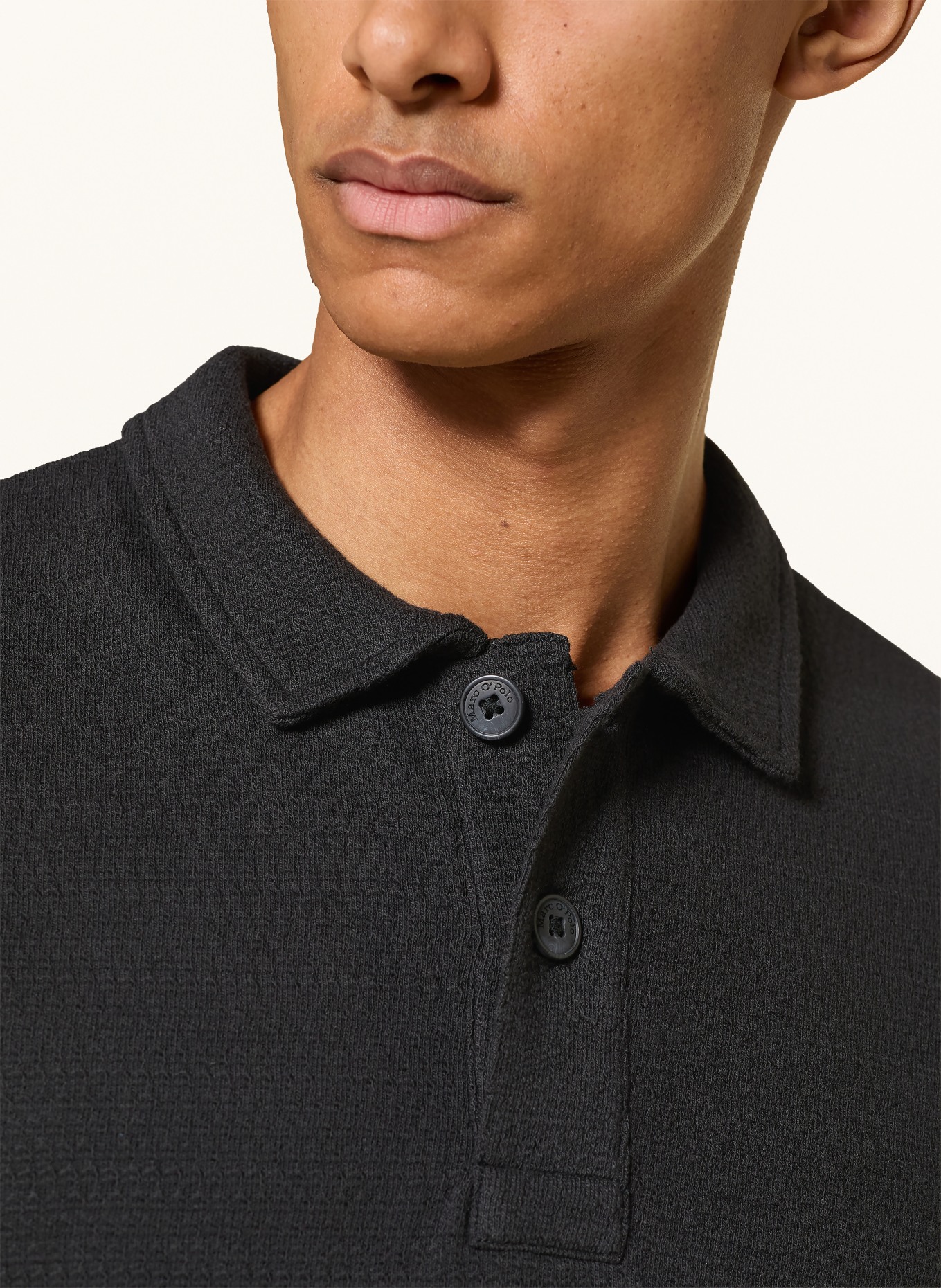 Marc O'Polo Polo en jersey, coupe classique: NOIR