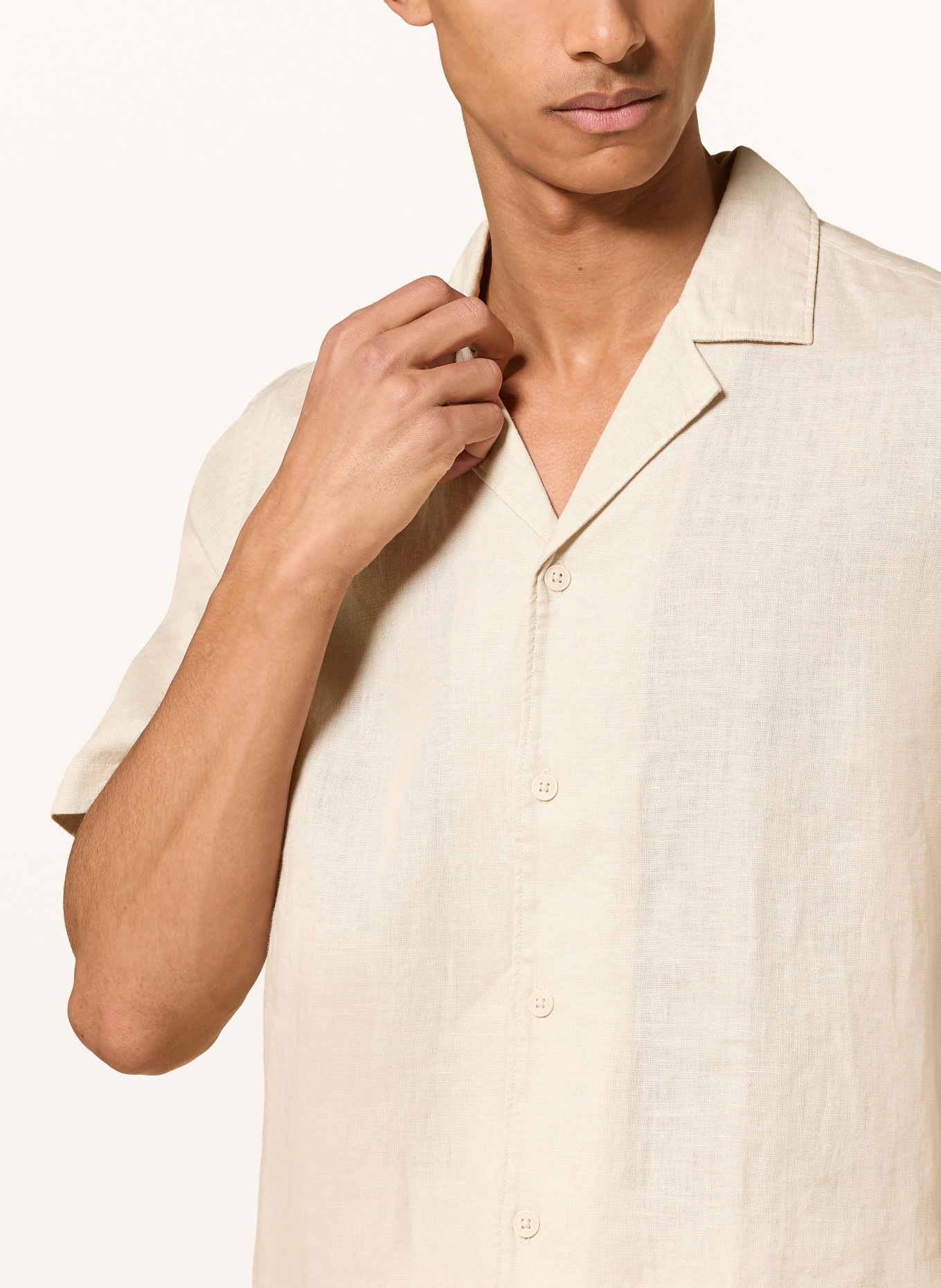 Marc O'Polo Resorthemd Regular Fit aus Leinen: HELLBRAUN