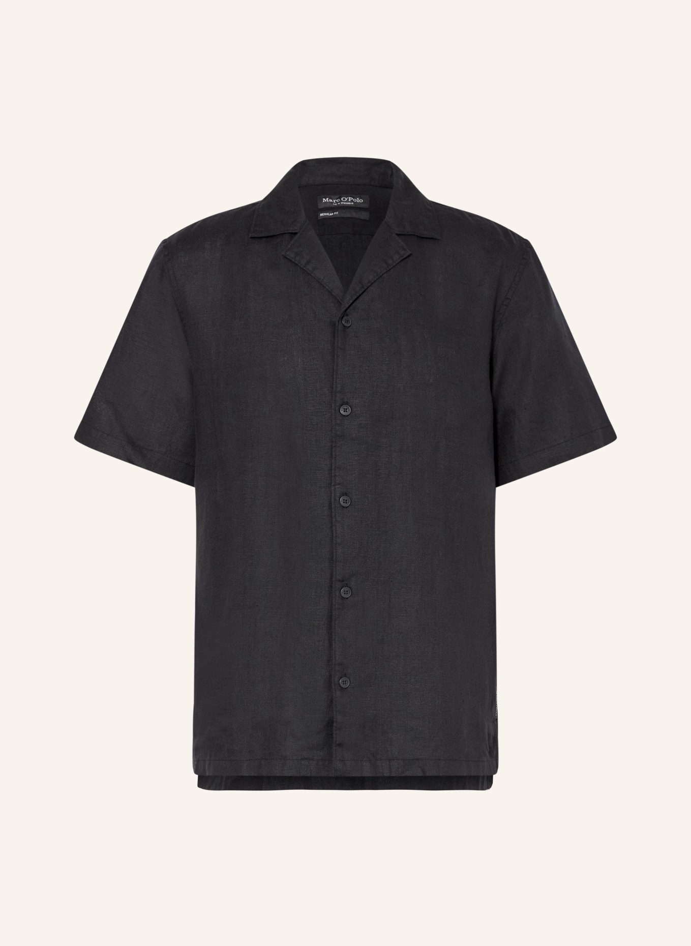 Marc O'Polo Resorthemd Regular Fit aus Leinen: SCHWARZ