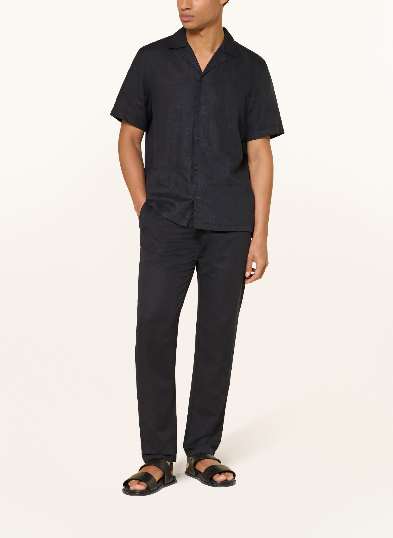 Marc O'Polo Resorthemd Regular Fit aus Leinen: SCHWARZ