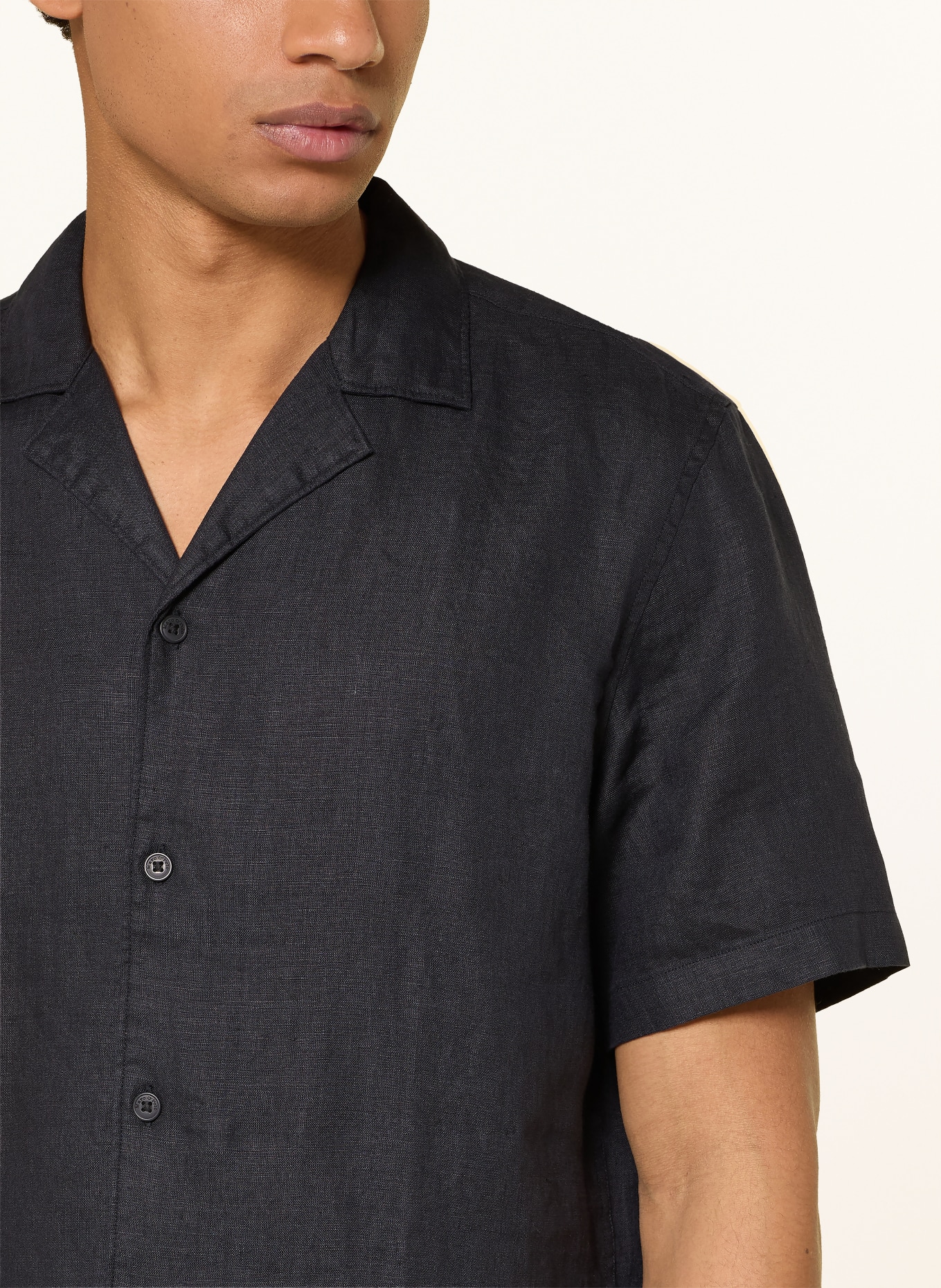 Marc O'Polo Resorthemd Regular Fit aus Leinen: SCHWARZ