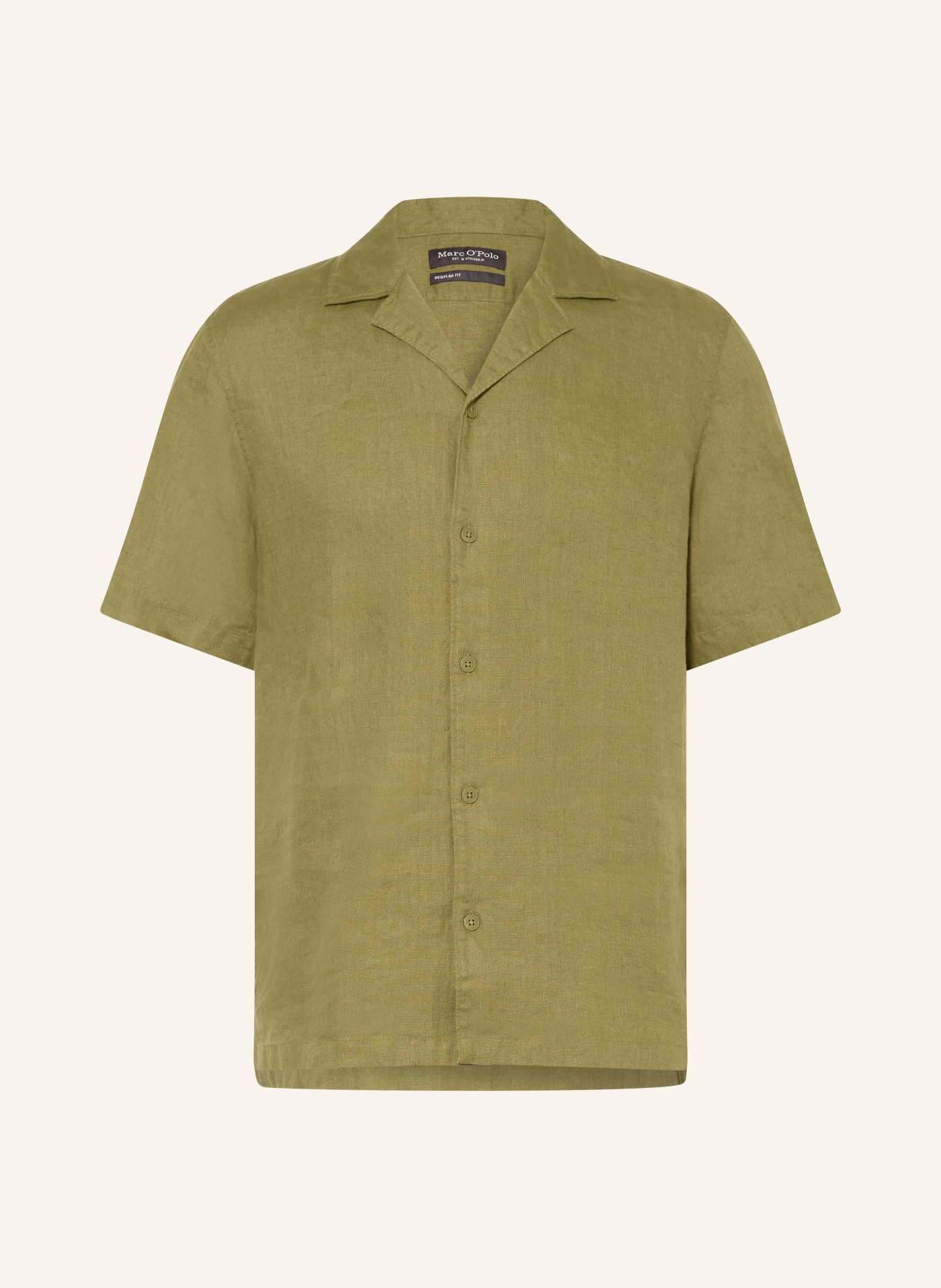 Marc O'Polo Regular-fit linen resort shirt: OLIVE