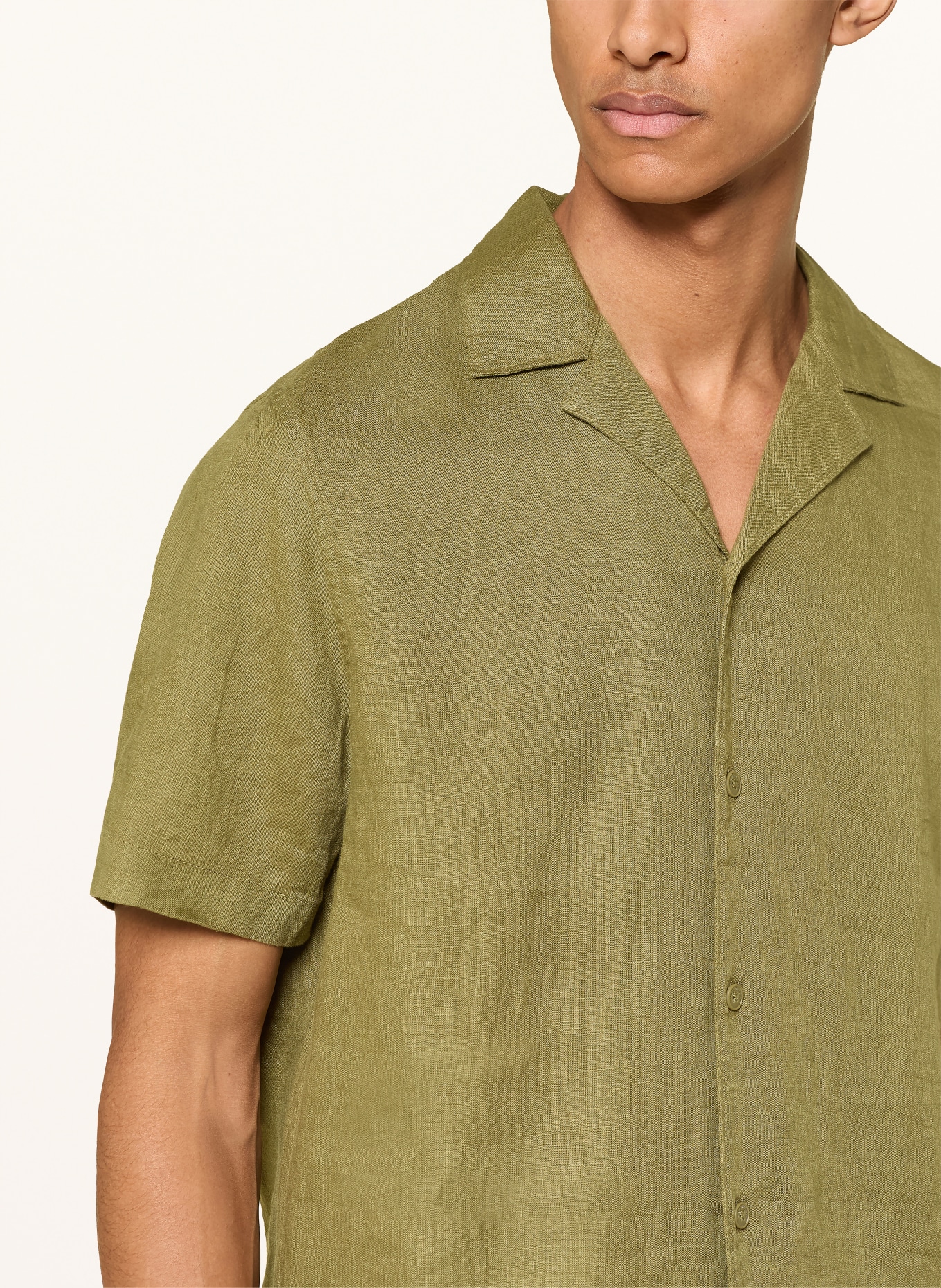 Marc O'Polo Regular-fit linen resort shirt: OLIVE