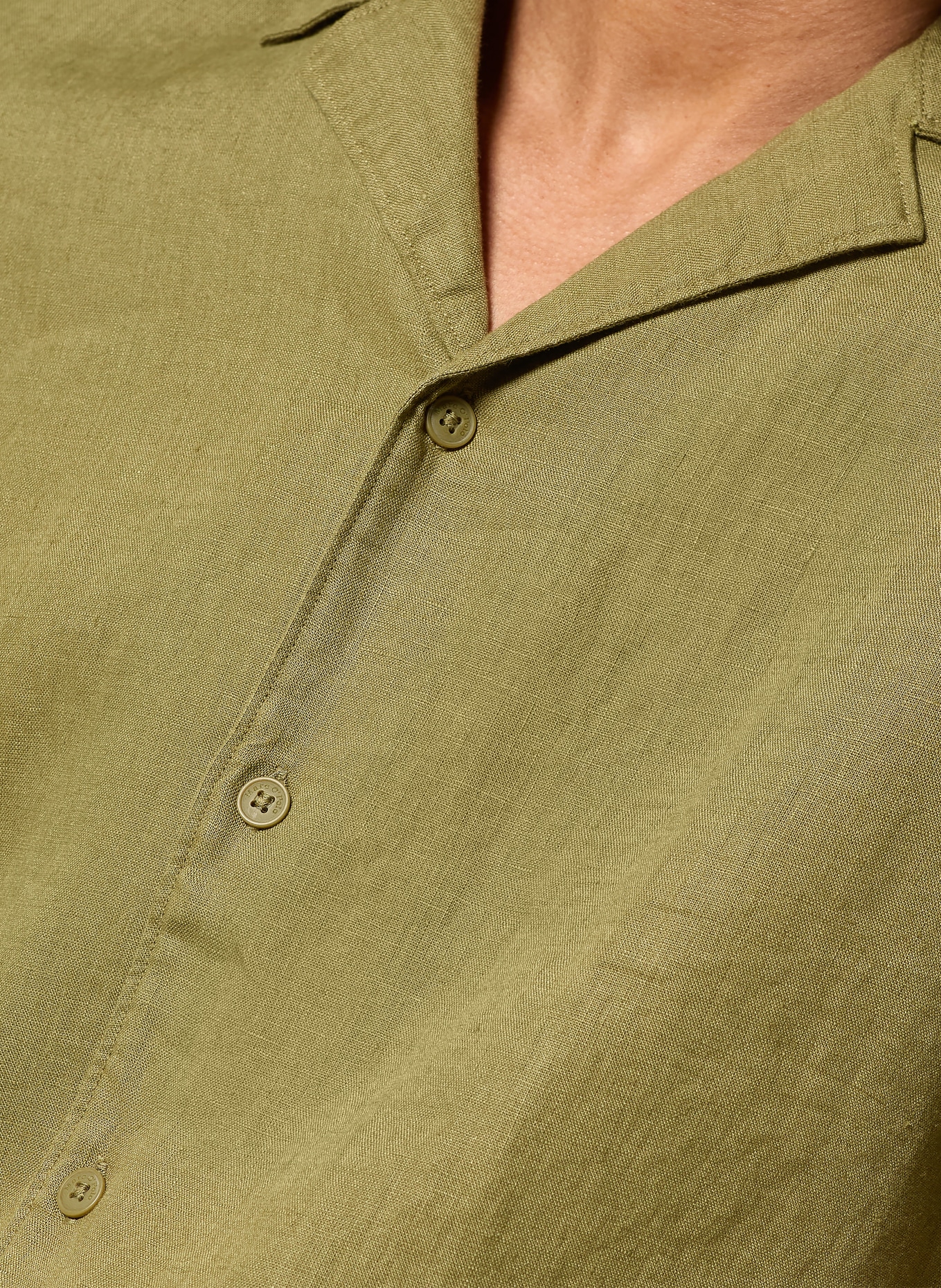 Marc O'Polo Regular-fit linen resort shirt: OLIVE