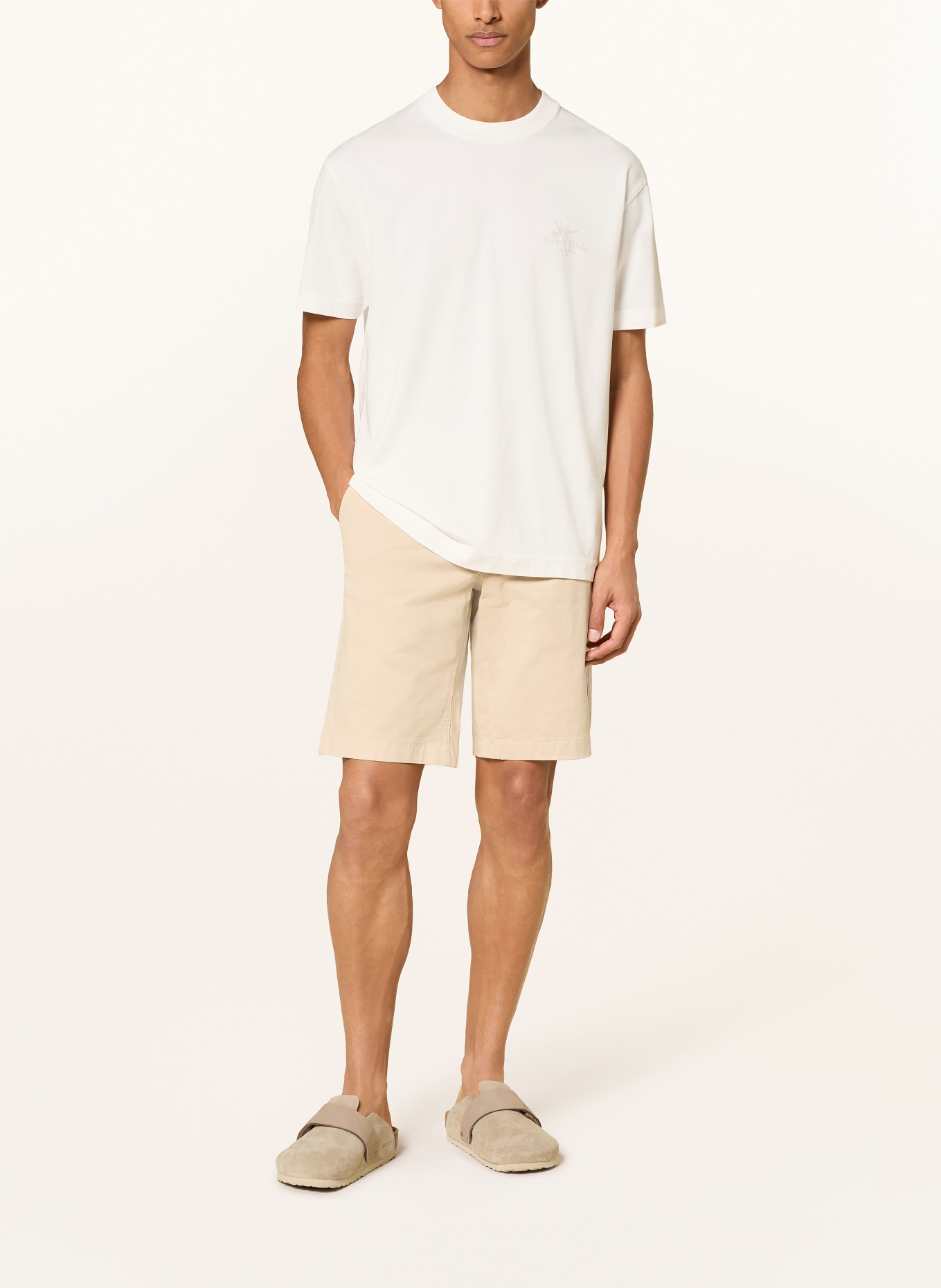 Marc O'Polo T-Shirt: WEISS / HELLBRAUN