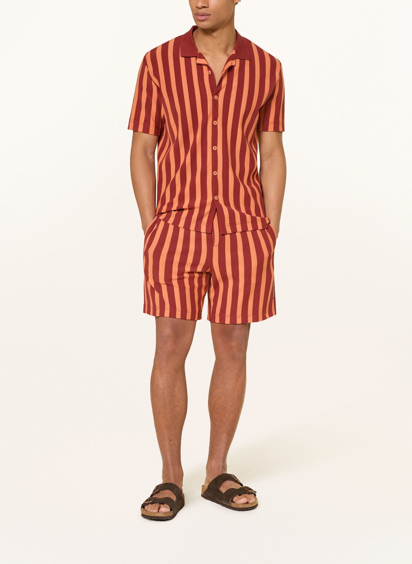 Marc O'Polo Jerseyshorts: DUNKELROT / ORANGE