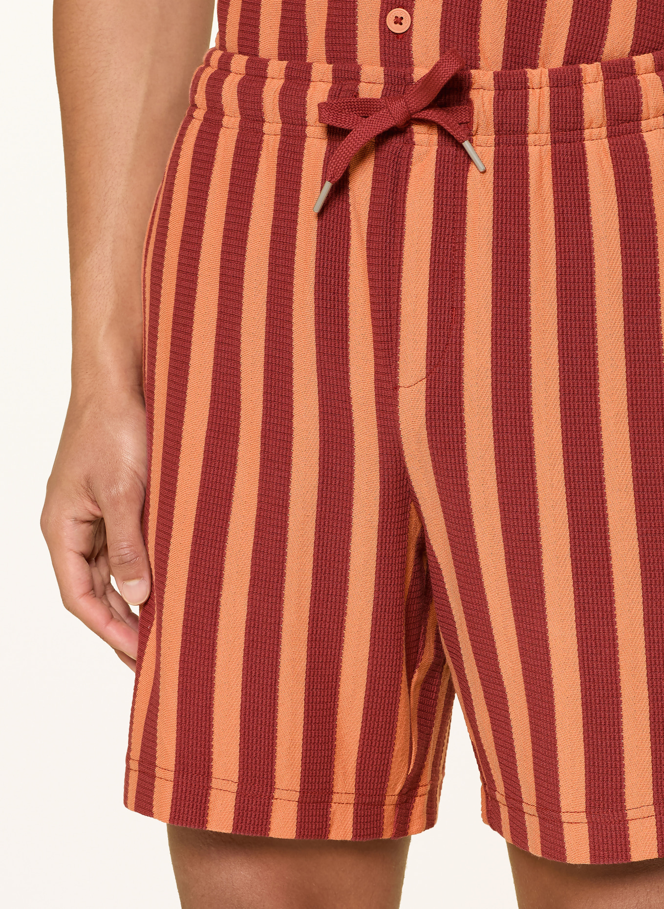 Marc O'Polo Jerseyshorts: DUNKELROT / ORANGE