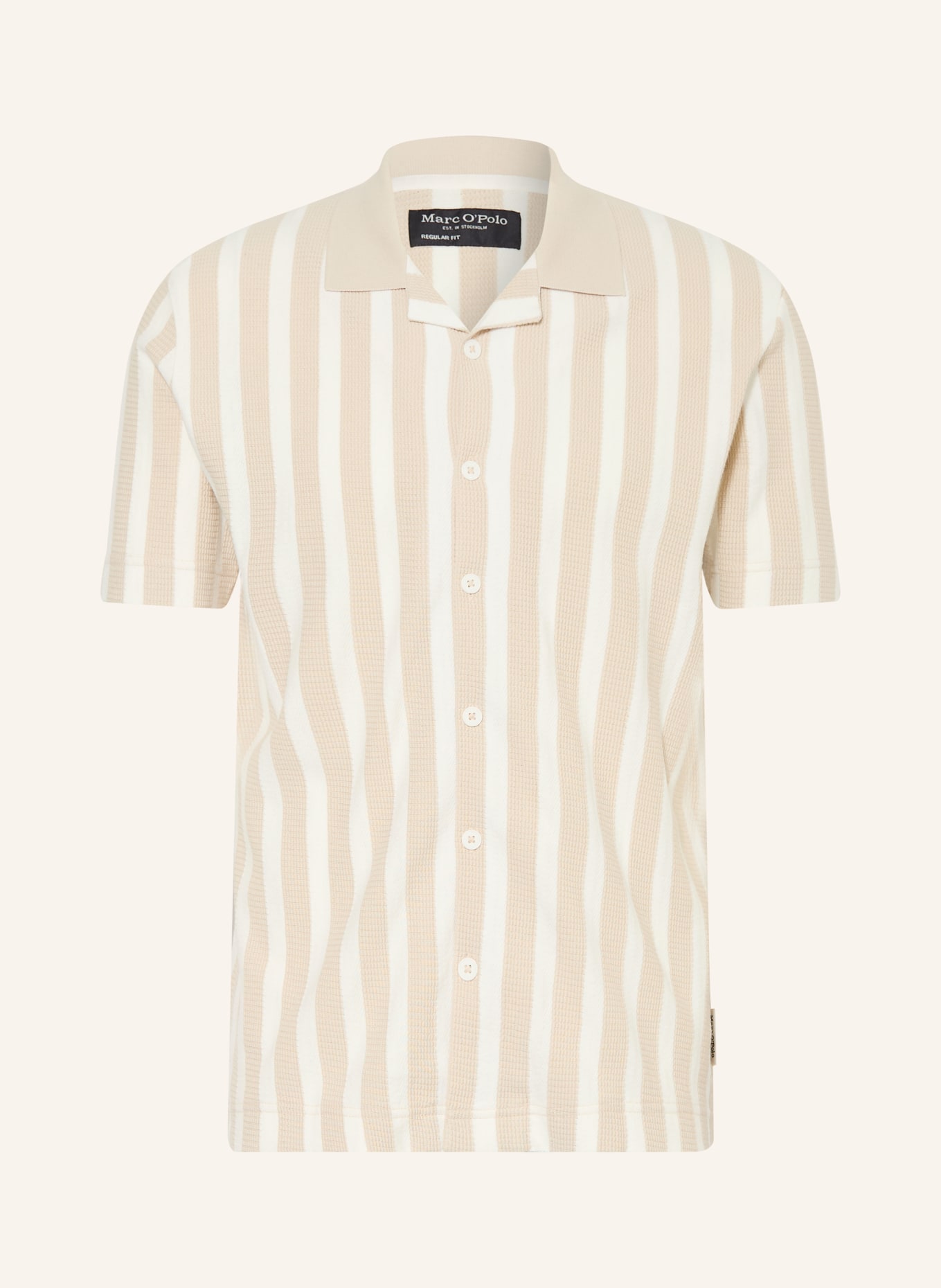 Marc O'Polo Resorthemd Regular Fit aus Jersey: BEIGE / CREME