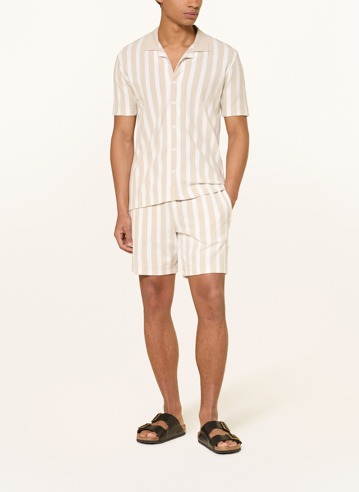 Marc O'Polo Resorthemd Regular Fit aus Jersey: BEIGE / CREME