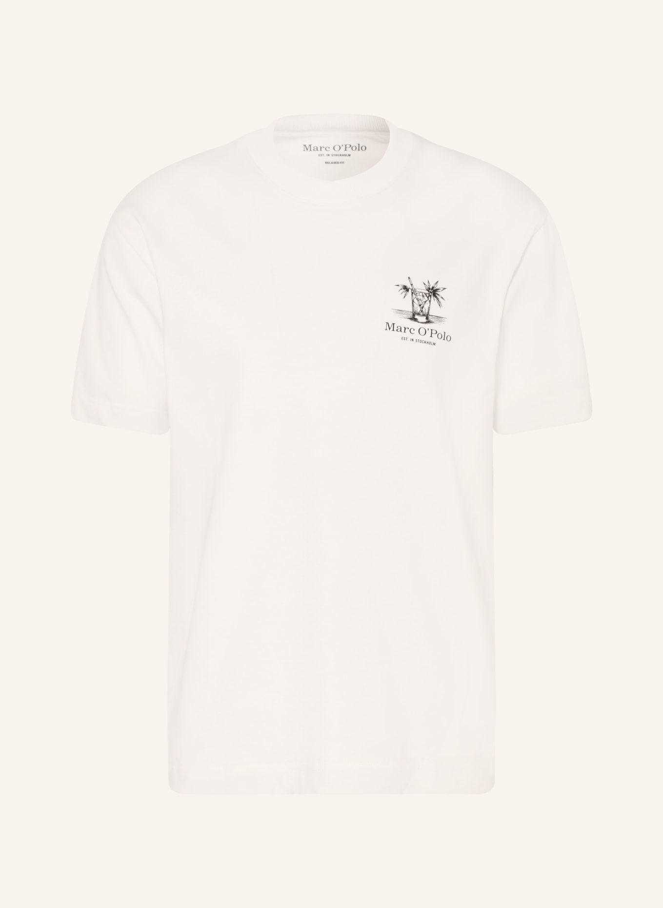 Marc O'Polo T-Shirt: WEISS / GRAU / SCHWARZ