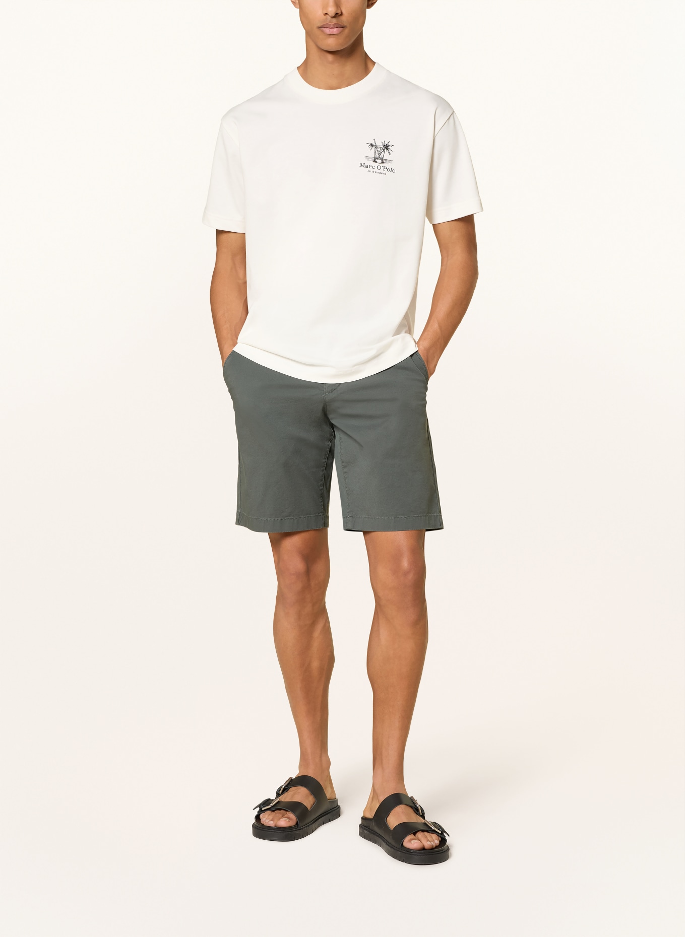 Marc O'Polo T-Shirt: WEISS / GRAU / SCHWARZ