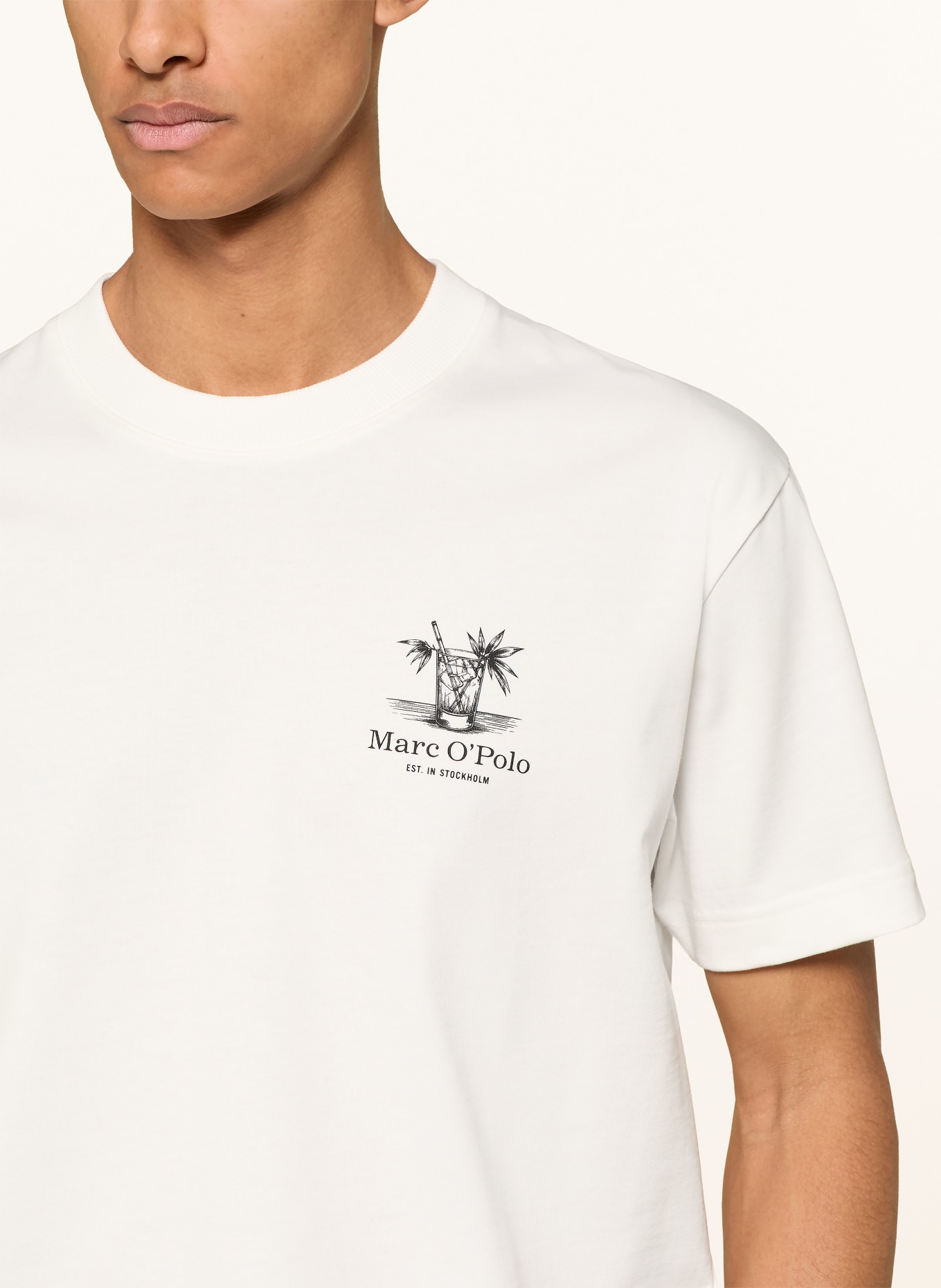 Marc O'Polo T-Shirt: WEISS / GRAU / SCHWARZ
