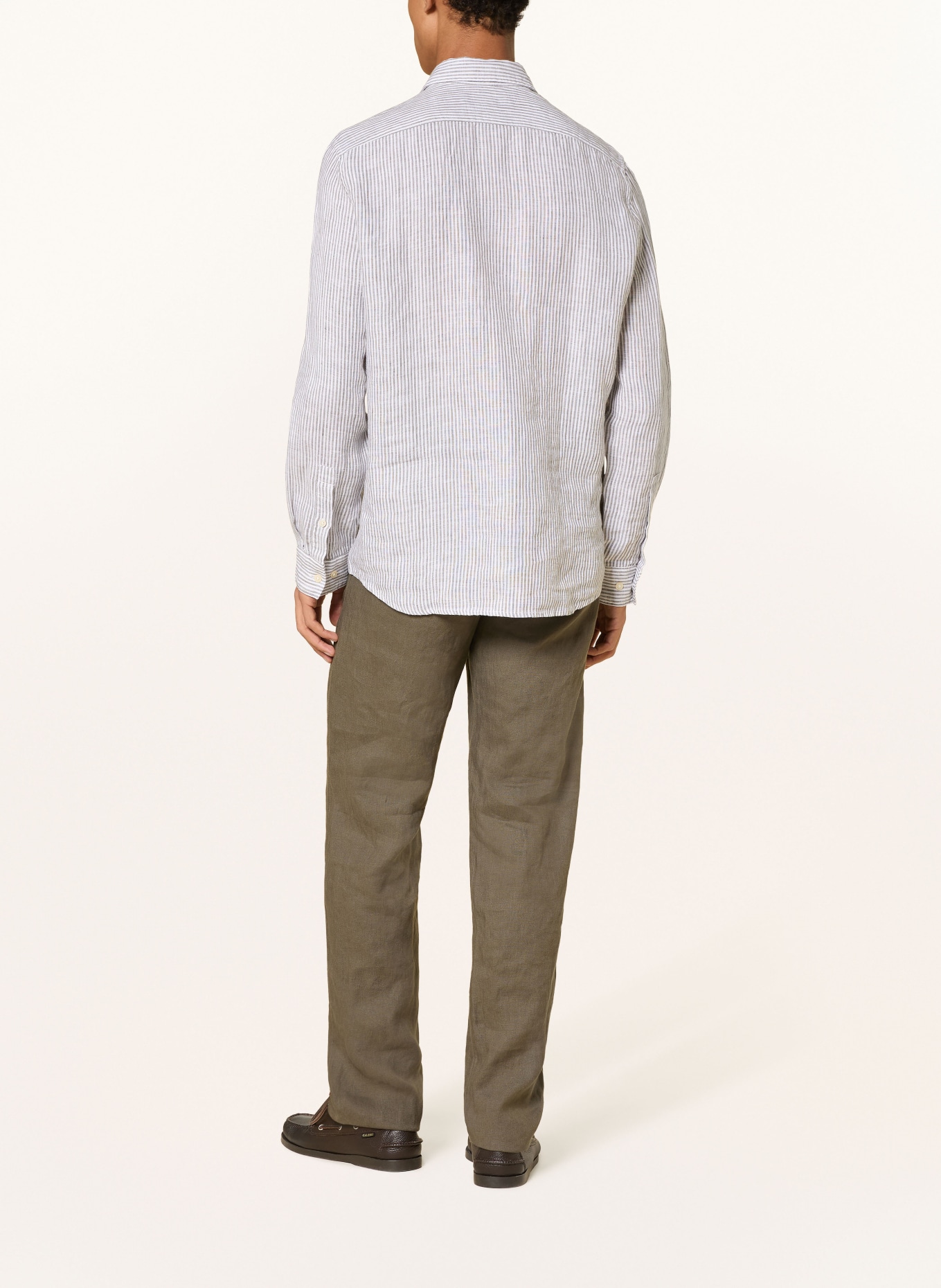 Marc O'Polo Regular-Fit Linen Shirt: WHITE / GRAY