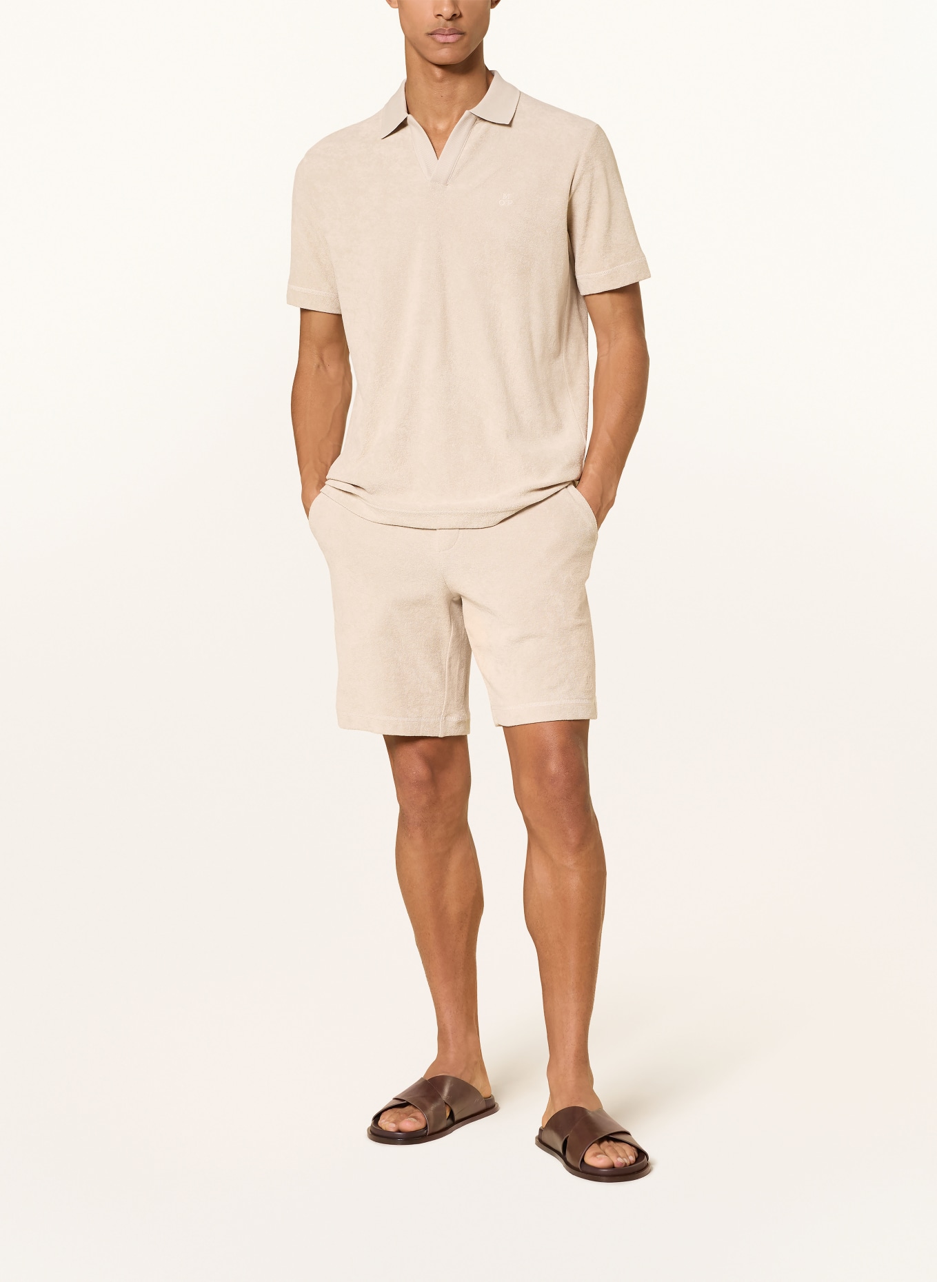 Marc O'Polo short en éponge: BEIGE