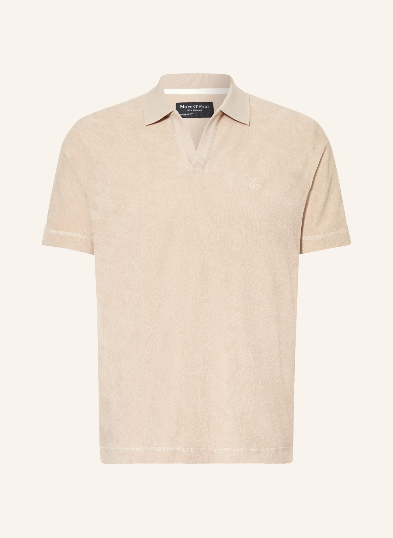 Marc O'Polo Frottee-Poloshirt: BEIGE