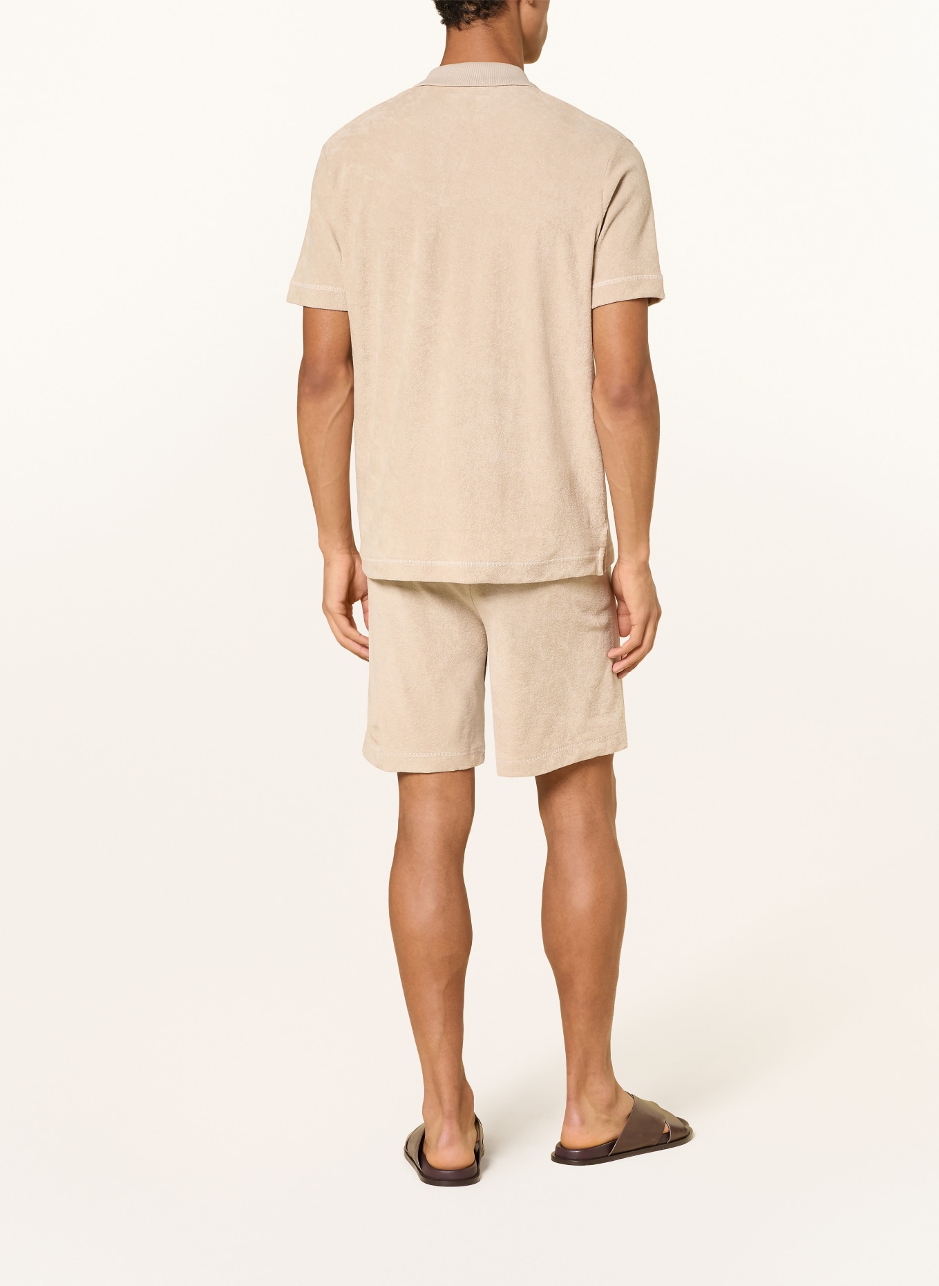 Marc O'Polo Frottee-Poloshirt: BEIGE