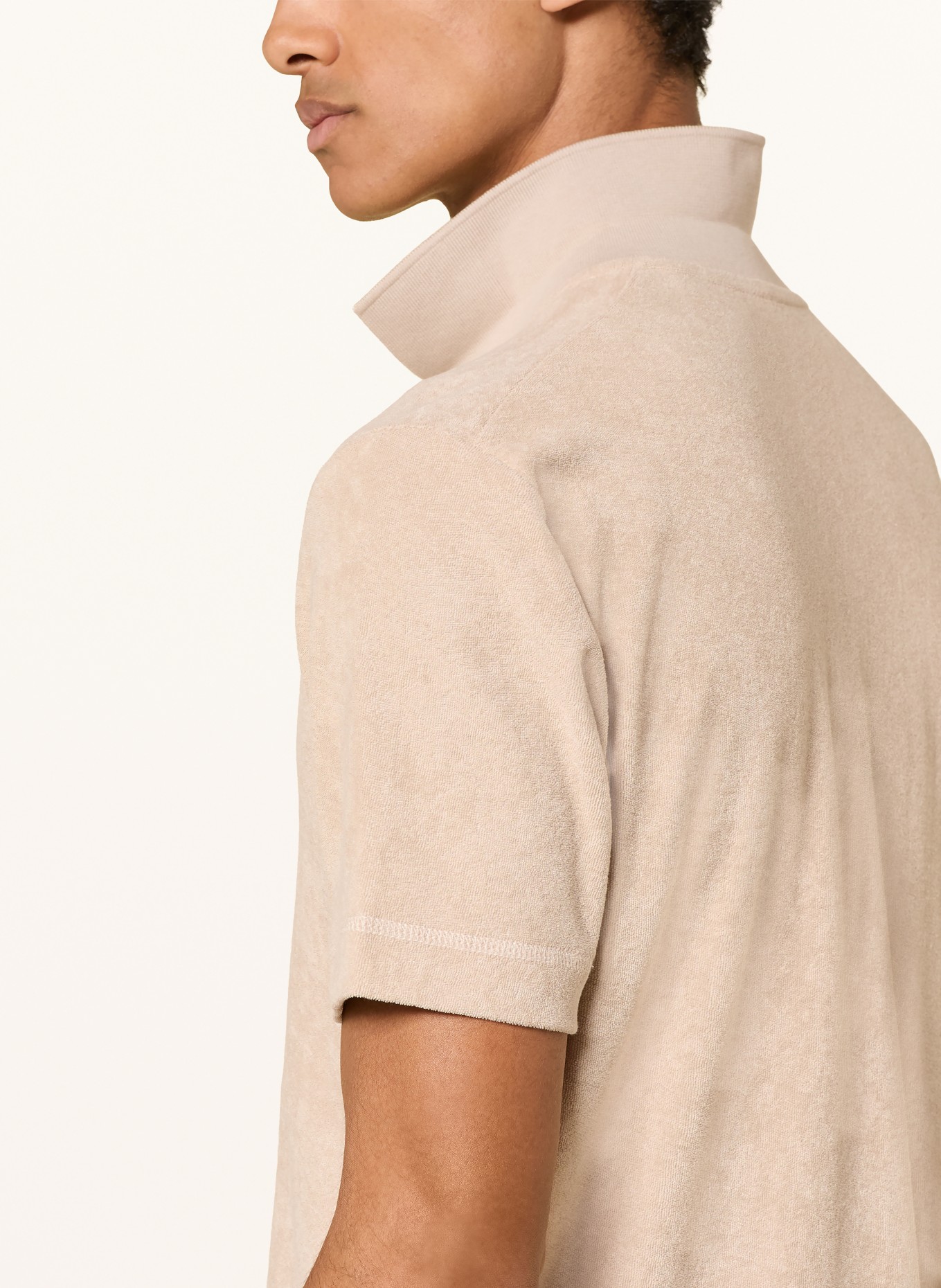 Marc O'Polo Frottee-Poloshirt: BEIGE