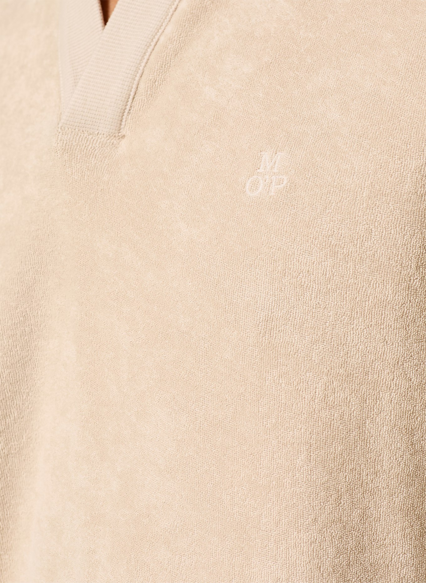 Marc O'Polo Frottee-Poloshirt: BEIGE