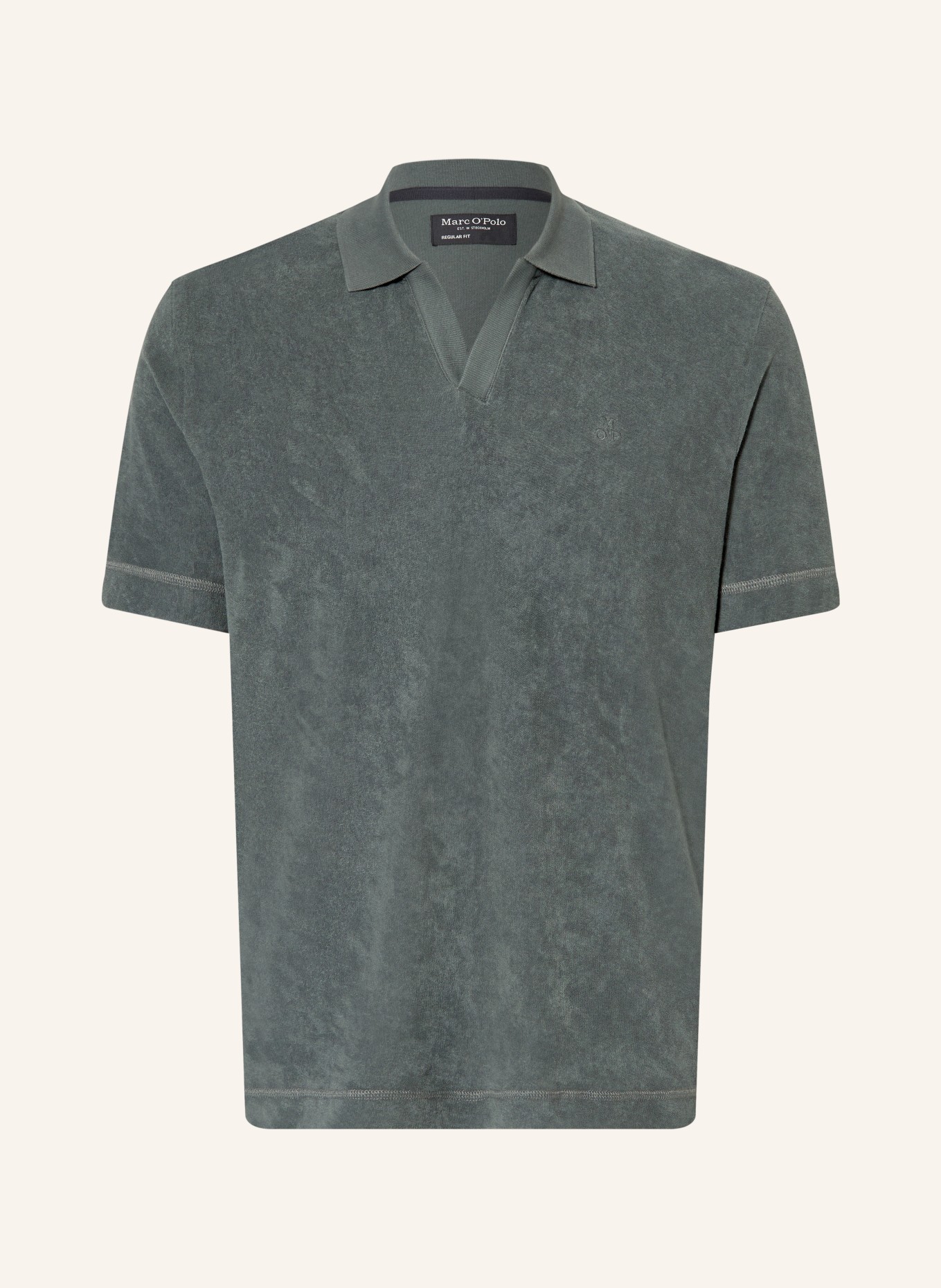 Marc O'Polo Frottee-Poloshirt: GRAU