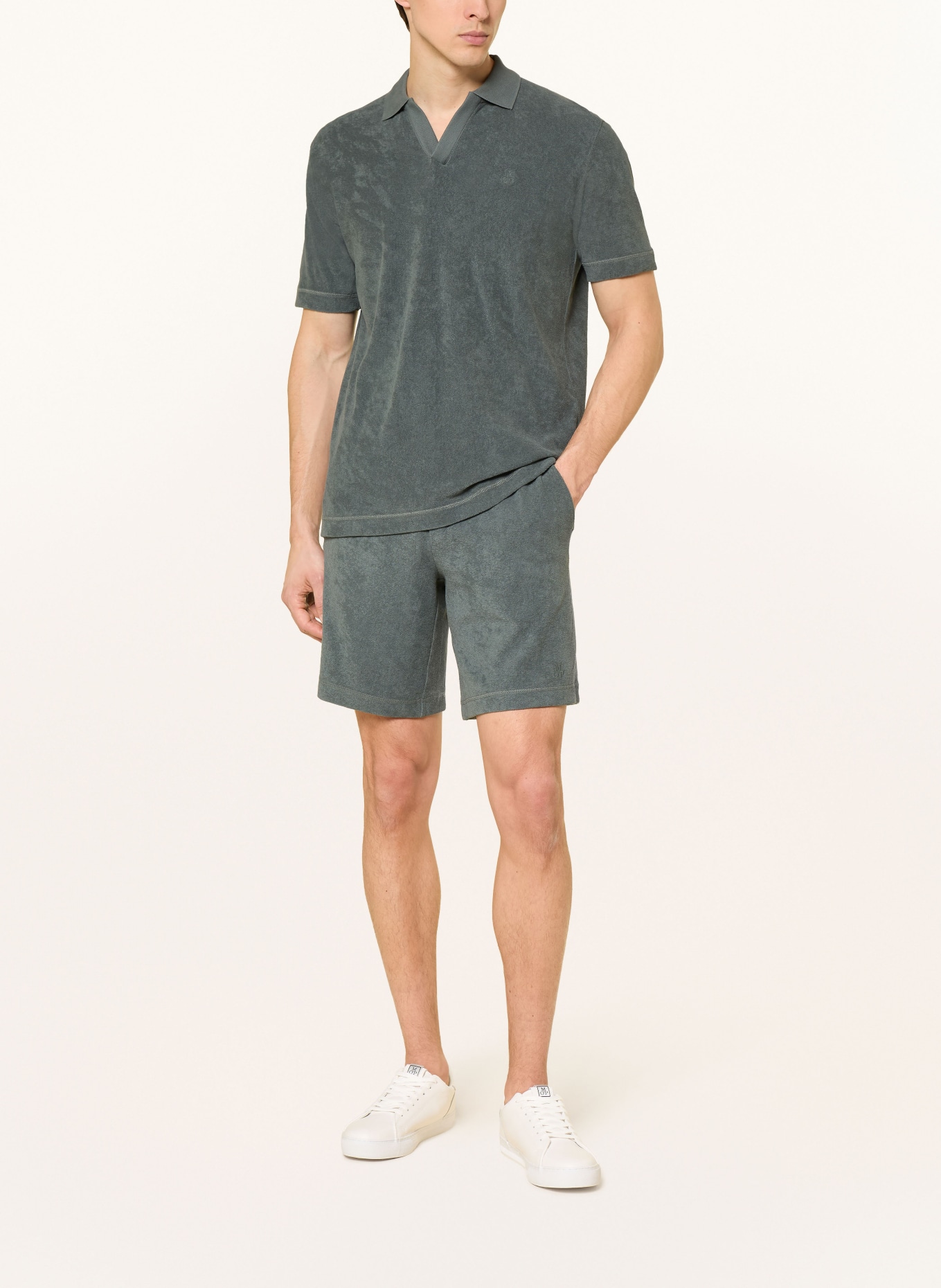 Marc O'Polo Frottee-Poloshirt: GRAU