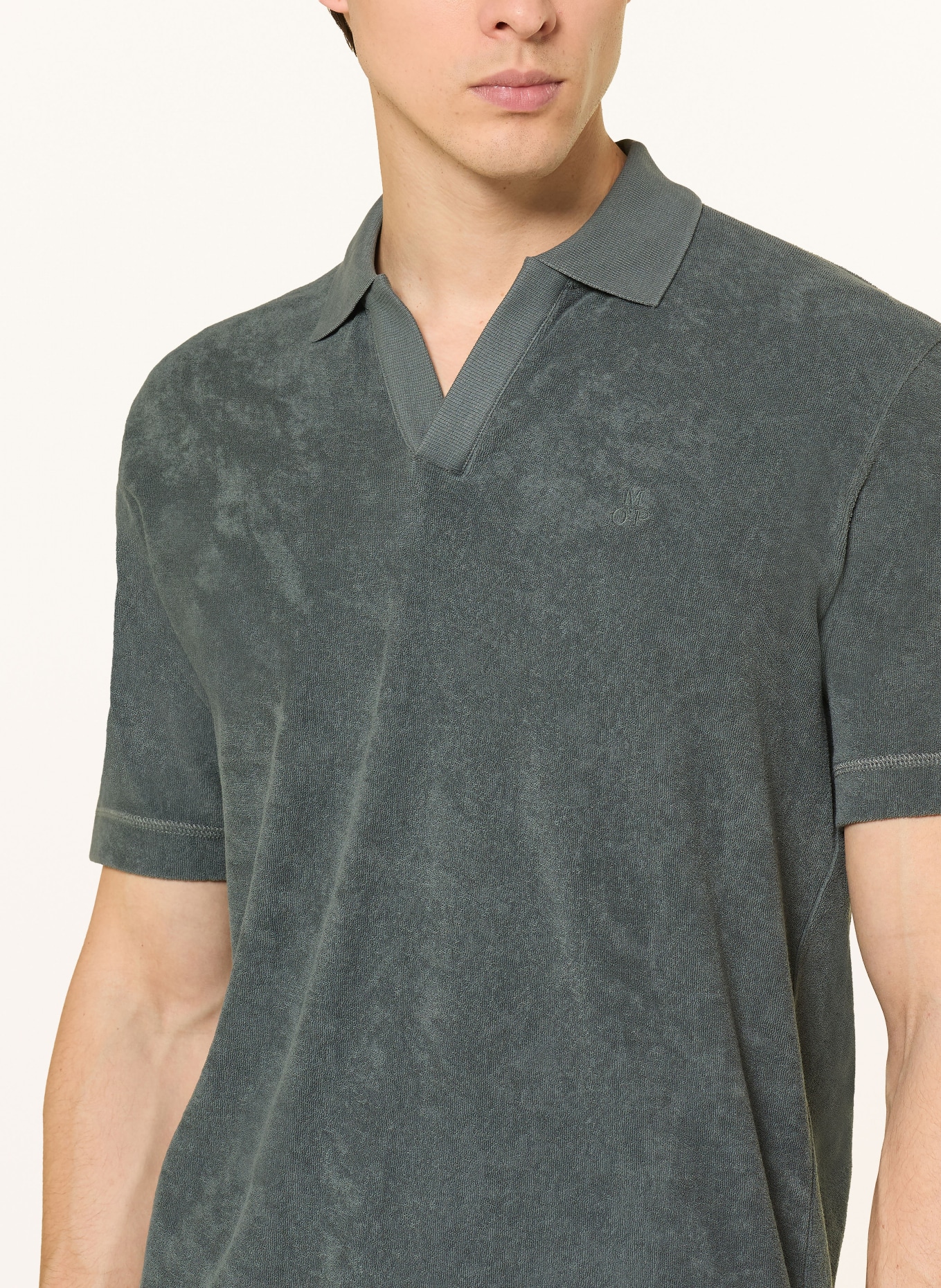 Marc O'Polo Frottee-Poloshirt: GRAU