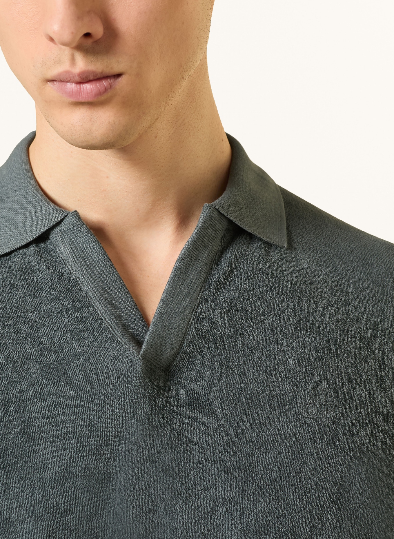 Marc O'Polo Frottee-Poloshirt: GRAU