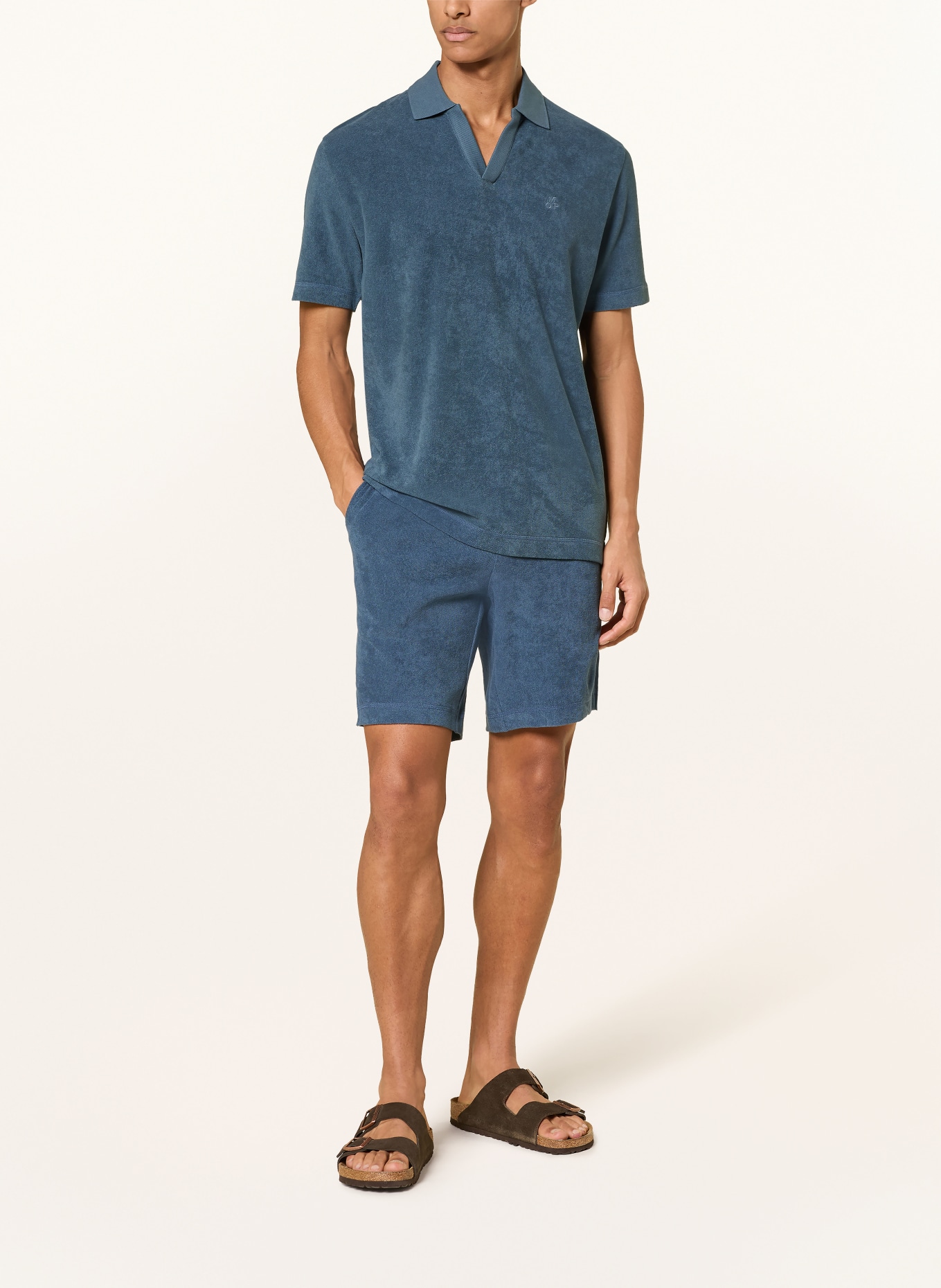 Marc O'Polo Frottee-Poloshirt: BLAU