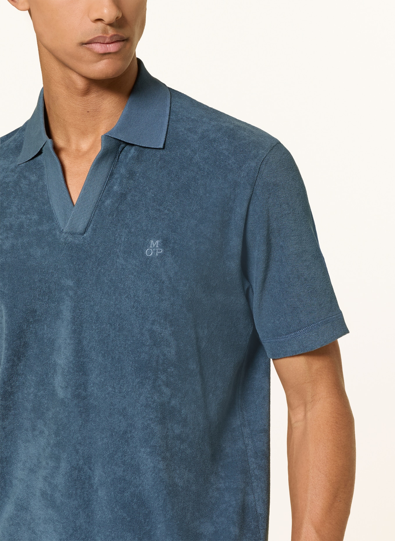 Marc O'Polo Frottee-Poloshirt: BLAU