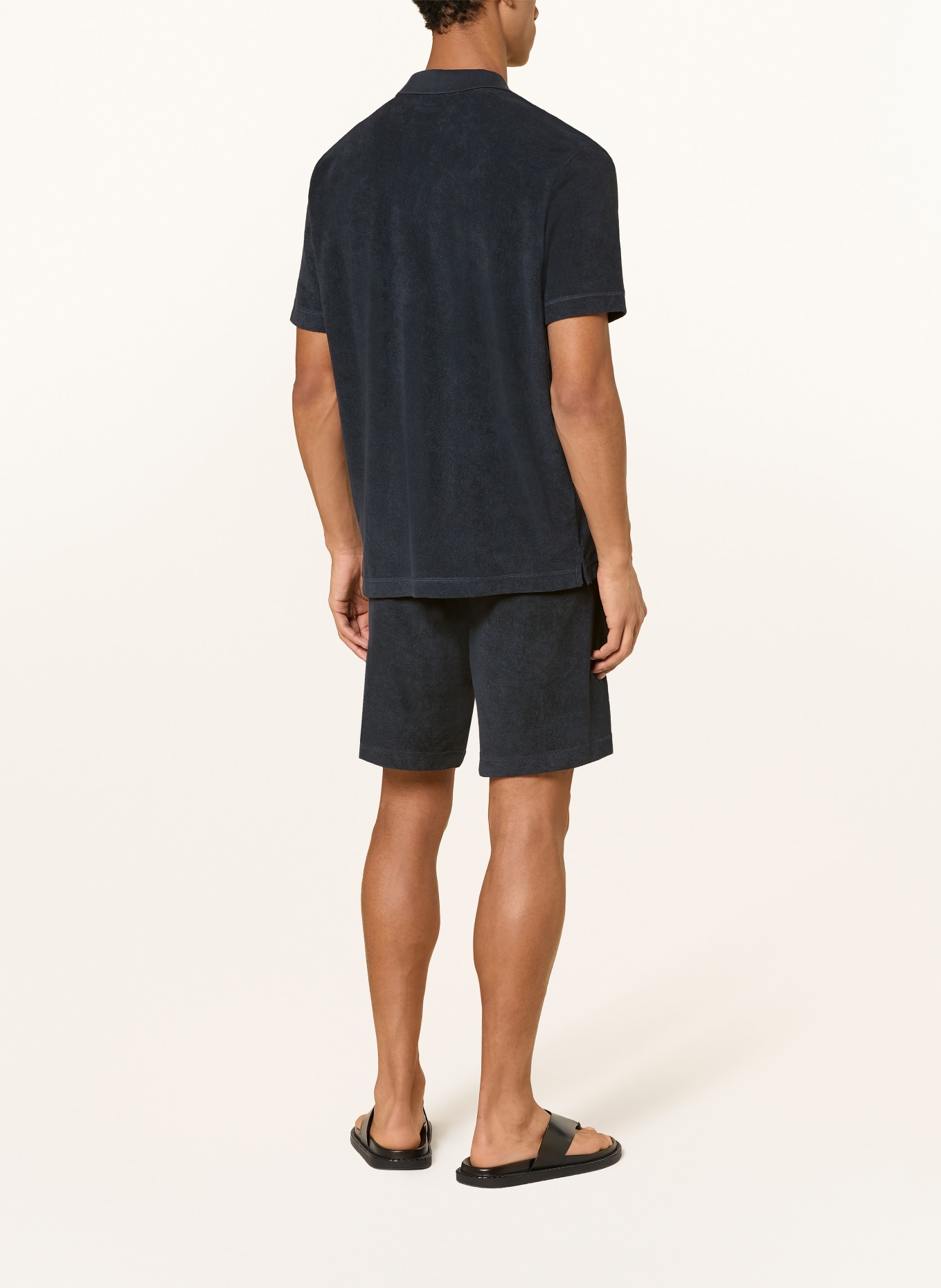 Marc O'Polo Frottee-Poloshirt: DUNKELBLAU