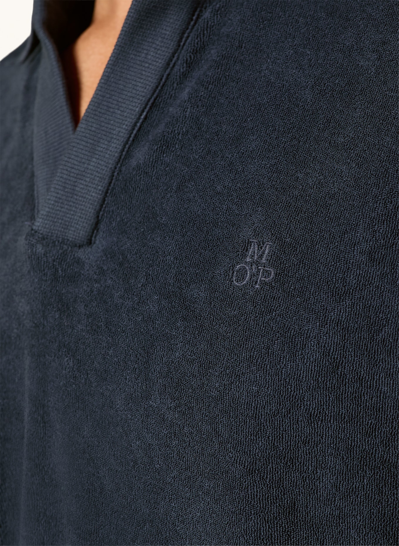 Marc O'Polo Frottee-Poloshirt: DUNKELBLAU