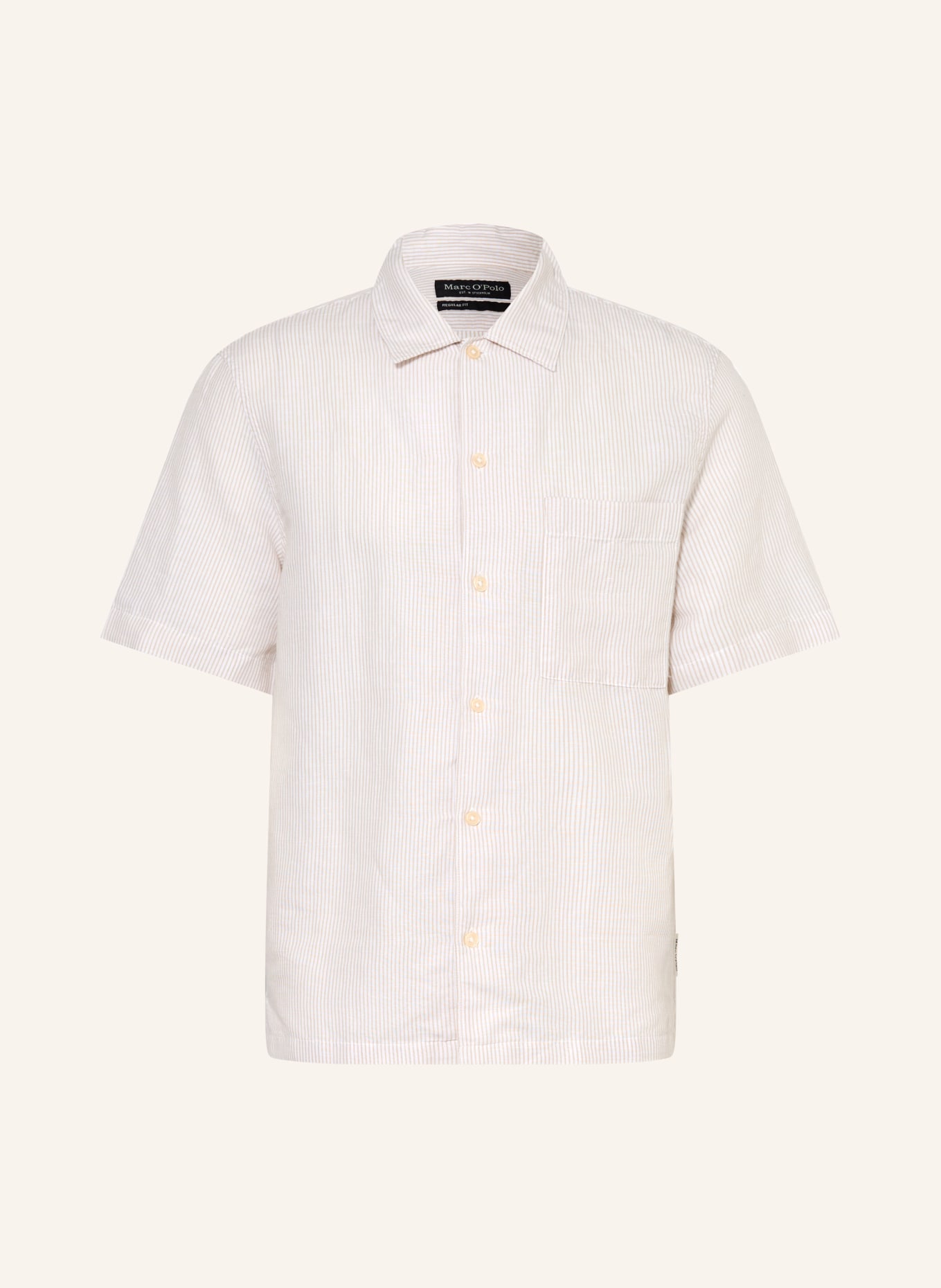 Marc O'Polo Chemise coupe décontractée en lin: BEIGE / BLANC